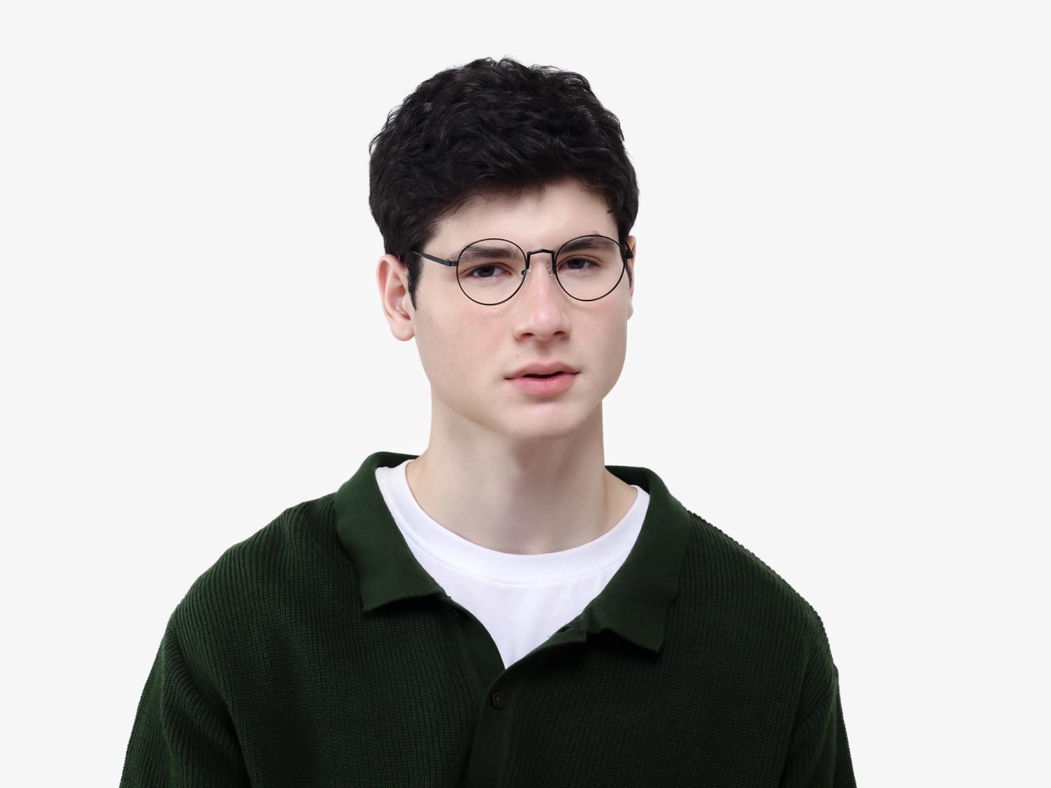Black Round Glasses With Nose Pad-1
