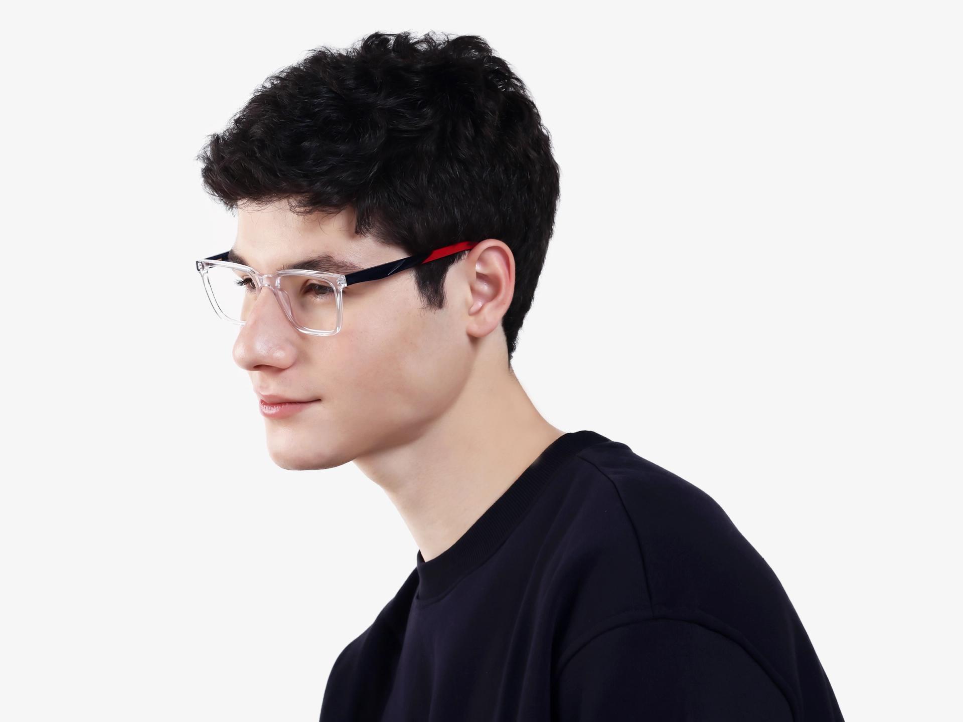 Crystal Clear Rectangle Full-rim Glasses-1