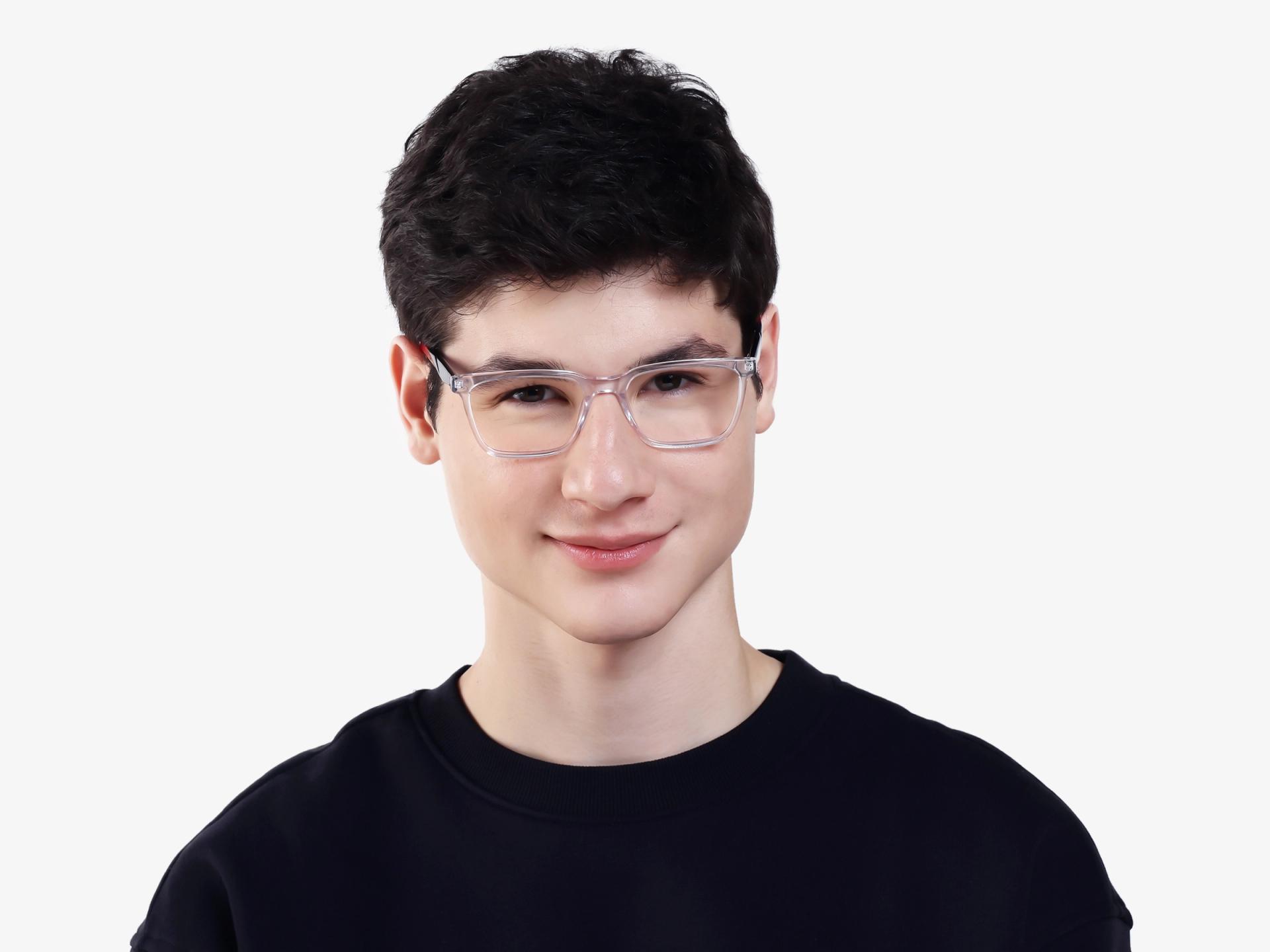 Crystal Clear Rectangle Full-rim Glasses-1