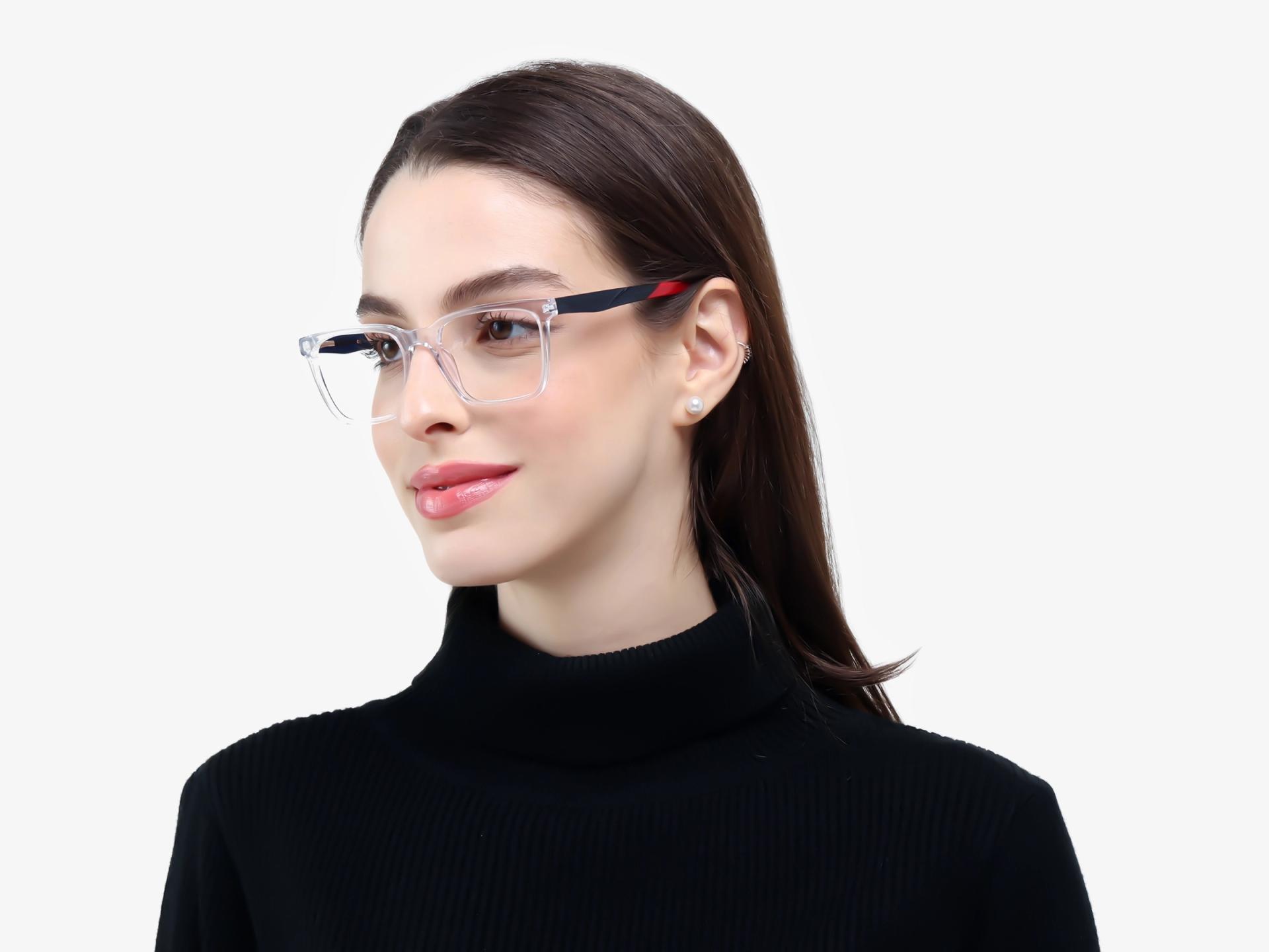 Crystal Clear Rectangle Full-rim Glasses-1