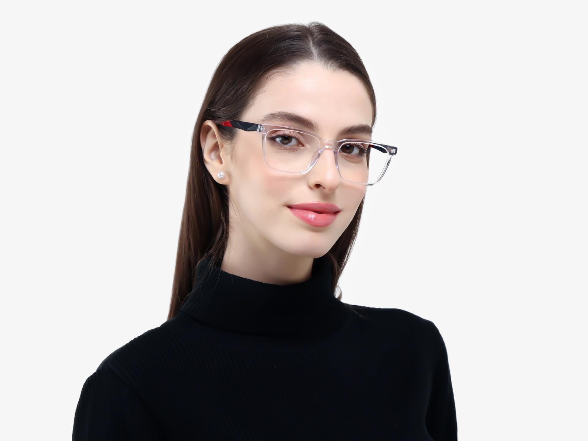 Crystal Clear Rectangle Full-rim Glasses-1