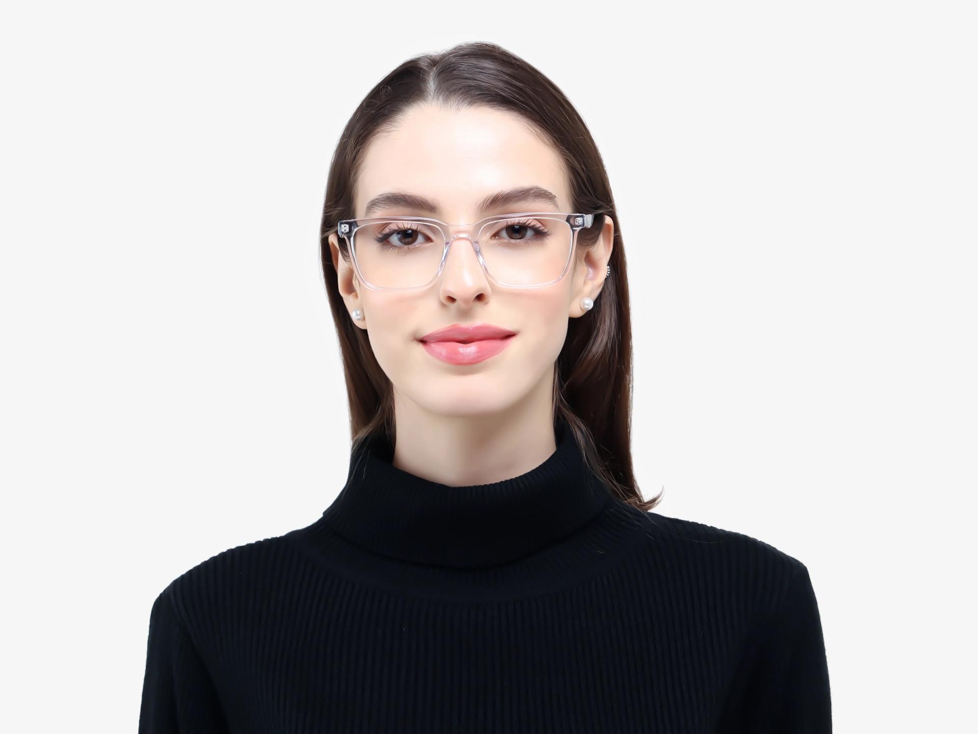 Crystal Clear Rectangle Full-rim Glasses-1