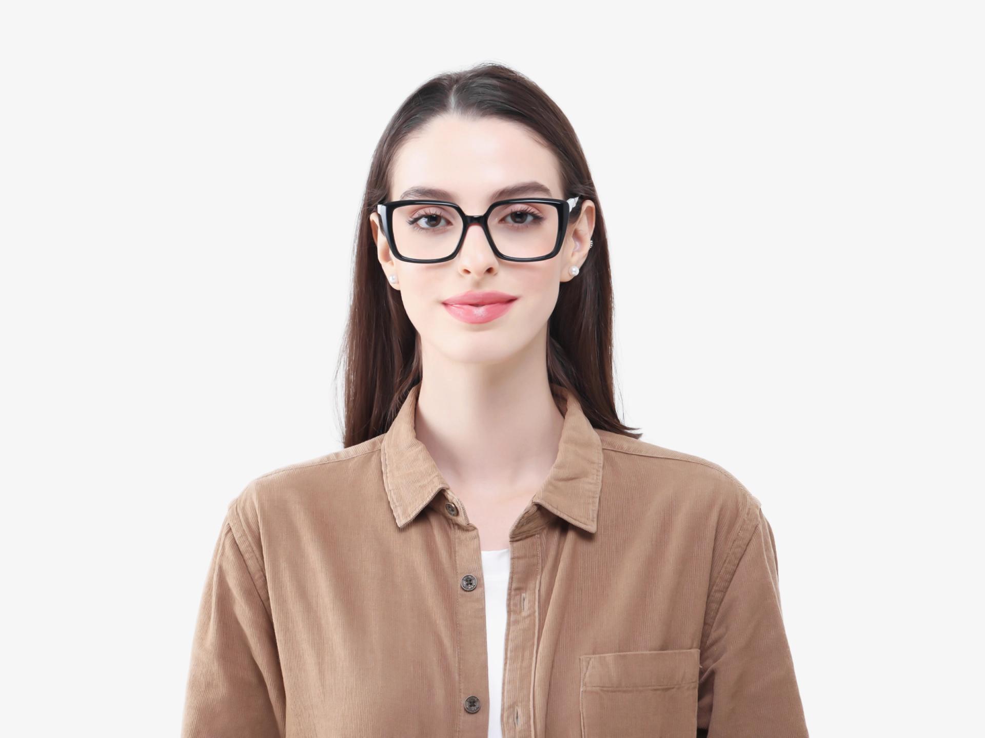 Black Square Full-Rim Acetate Glasses-1