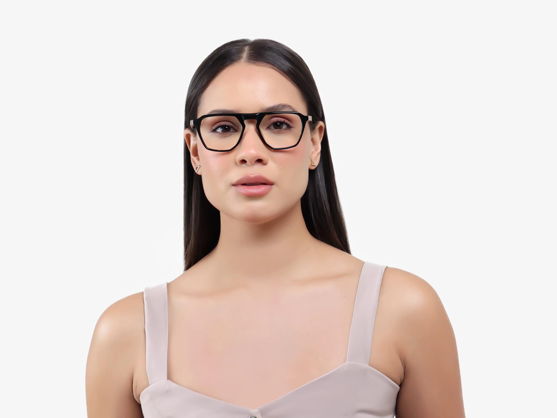 Dark Tortoise Pilot Flat Top Full-Rim Glasses-1