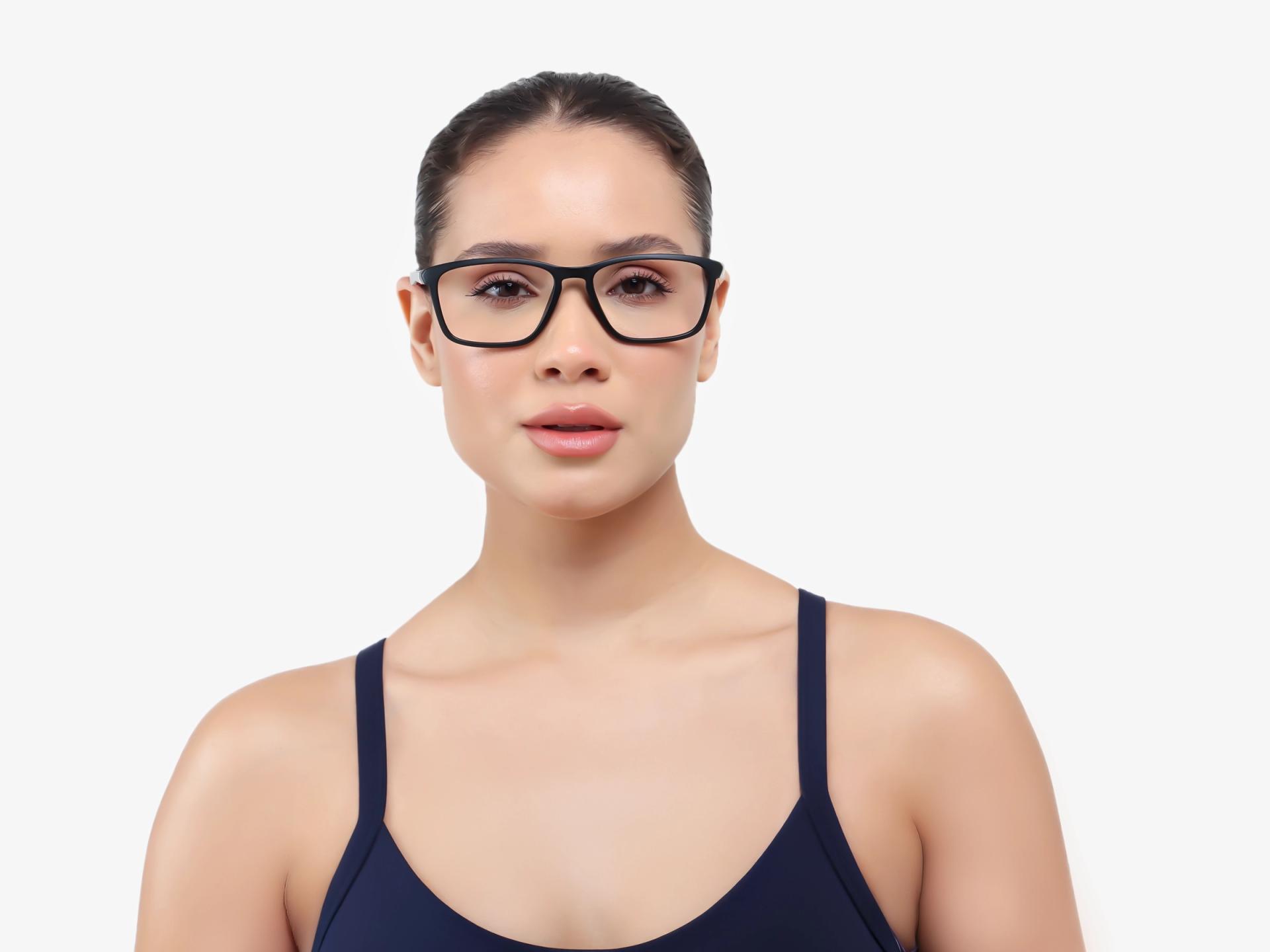 Black & Red Large Rectangular Sports Glasses-1