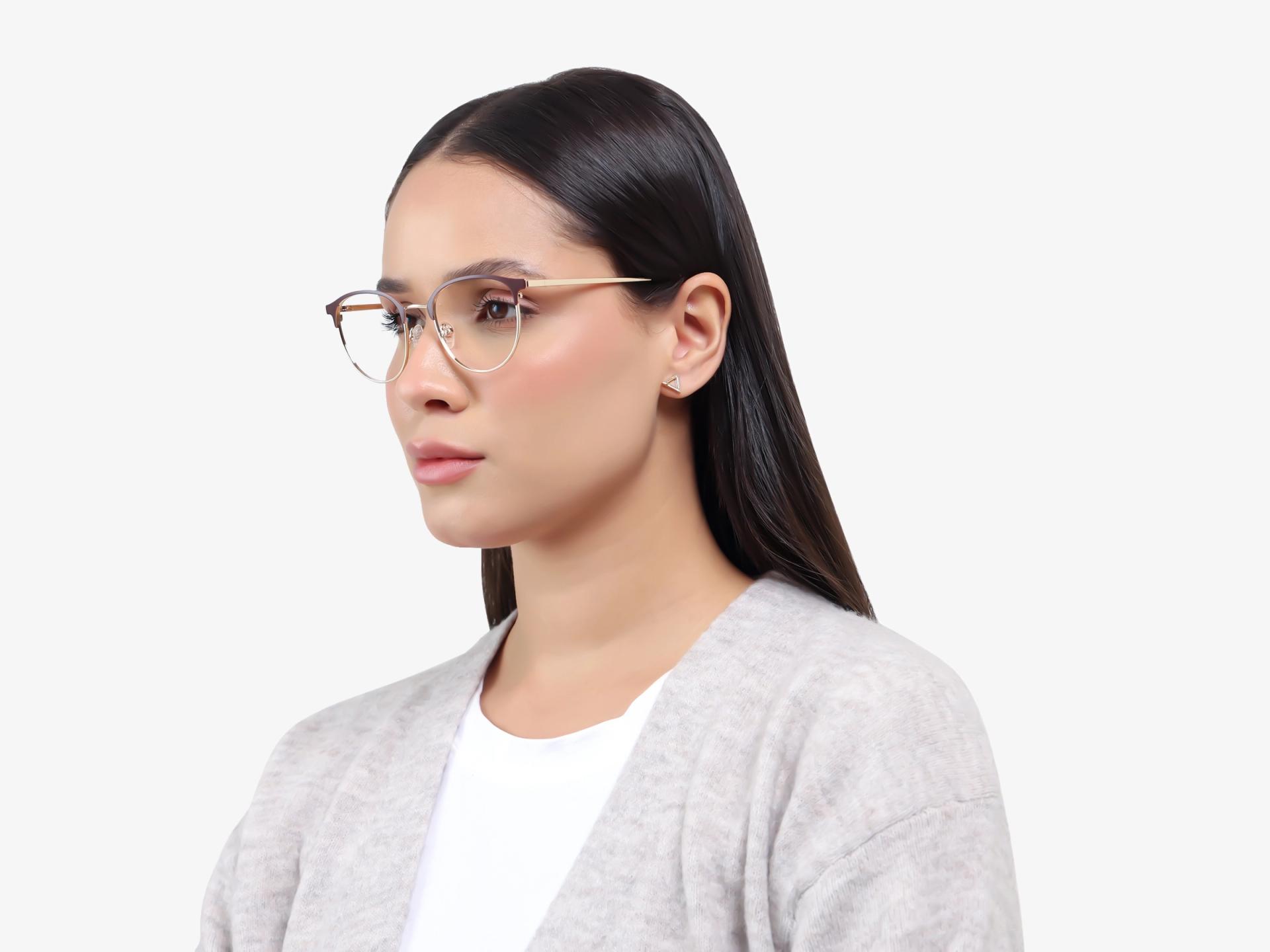 Matte Burgundy & Gold Browling Glasses-1