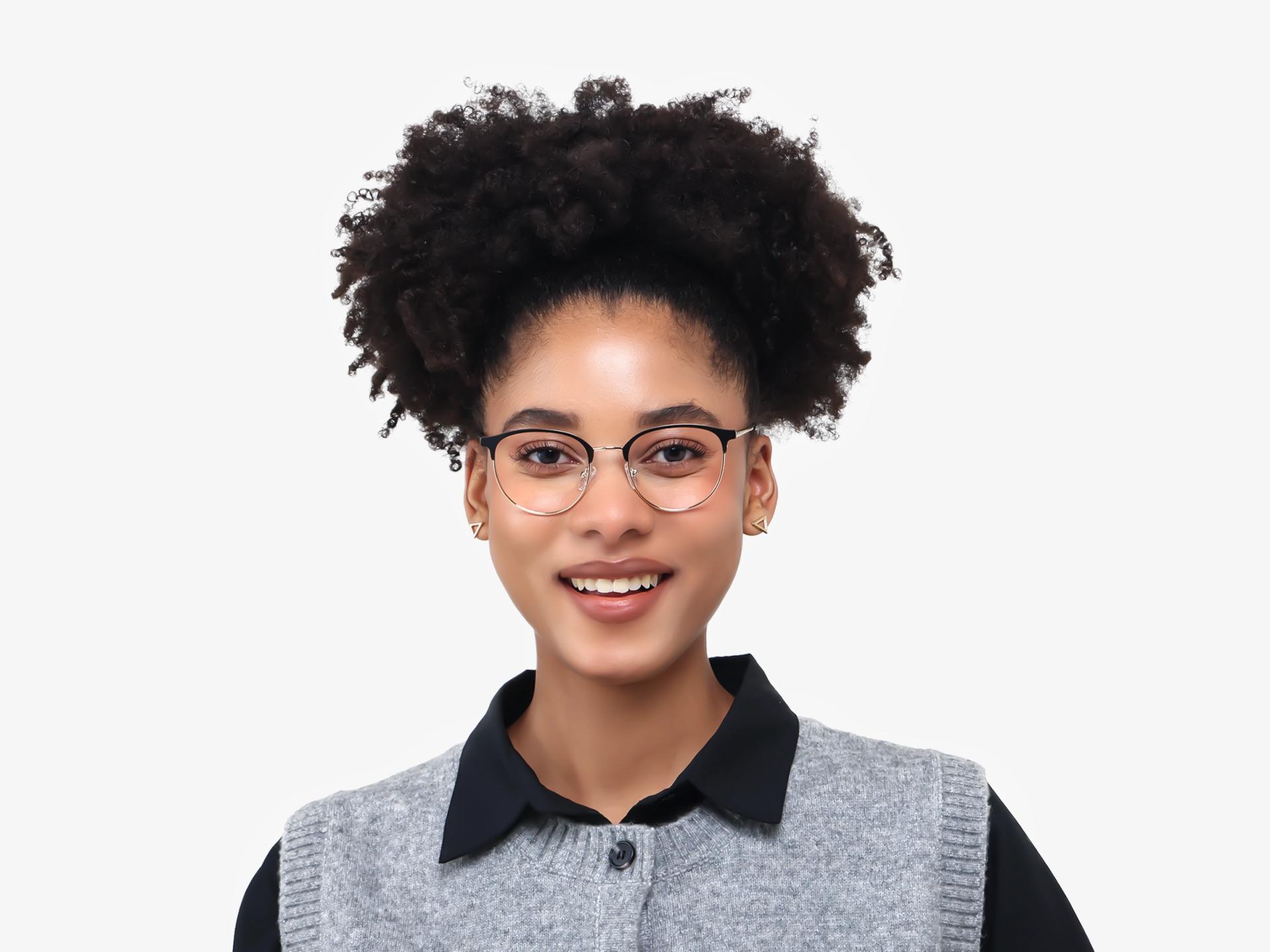 Matte Black & Champagne Gold Browling Glasses-1