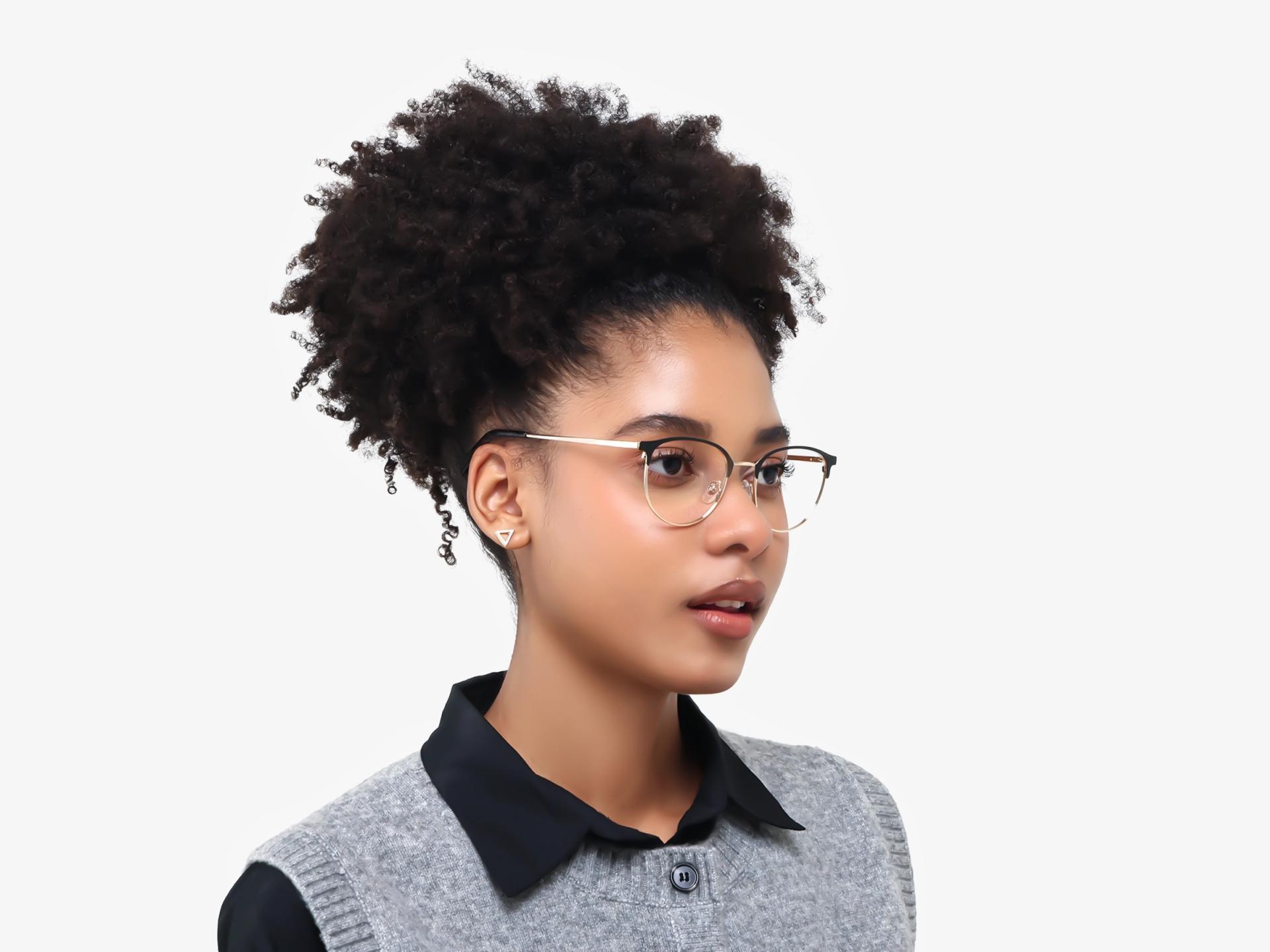 Matte Black & Champagne Gold Browling Glasses-1