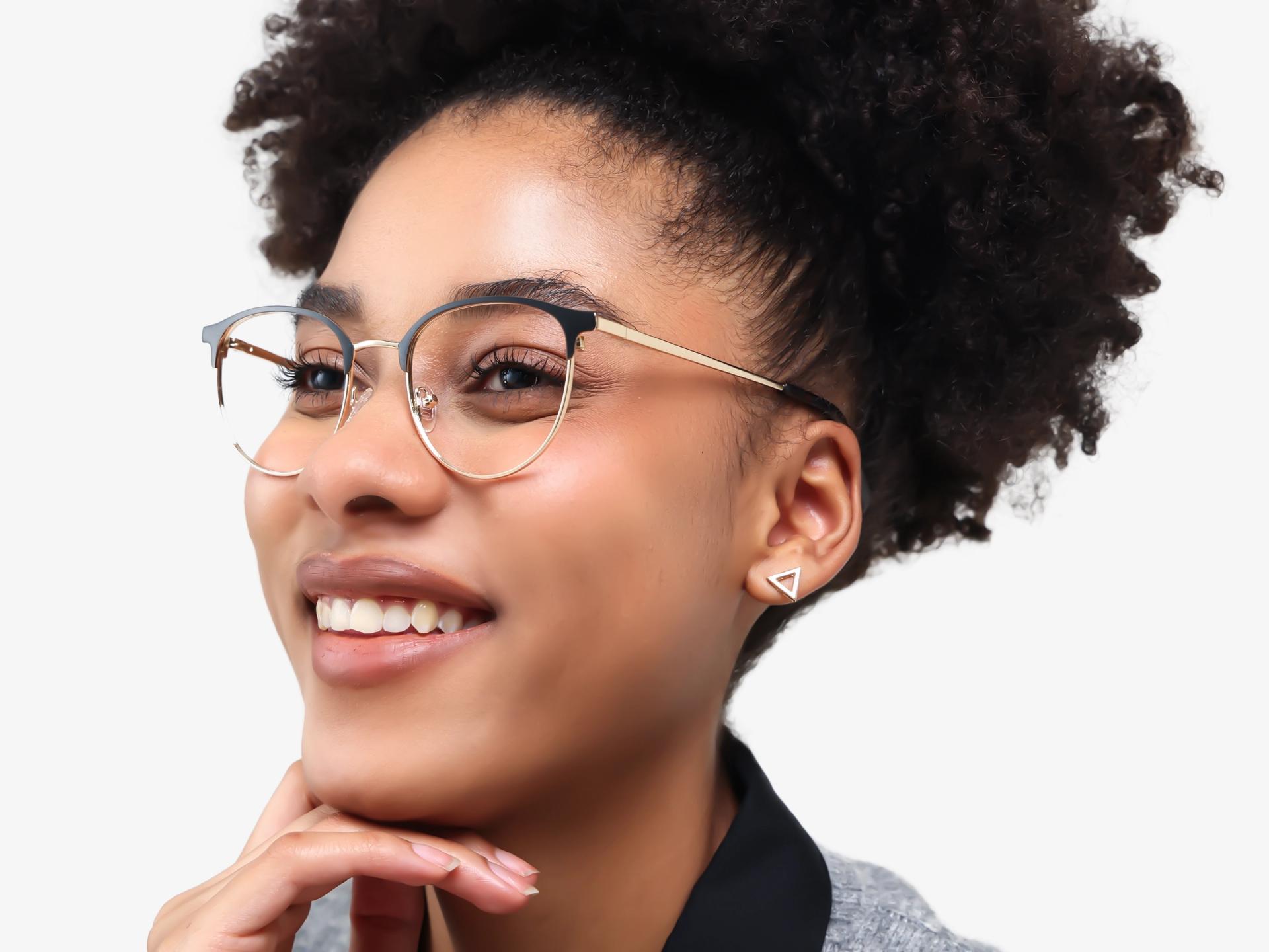 Matte Black & Champagne Gold Browling Glasses-1