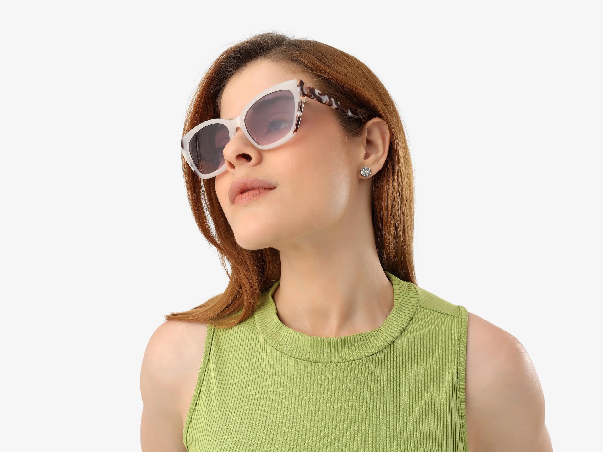 Dove White Frame With Rose & Blue Gradient Tint Sunglasses-1