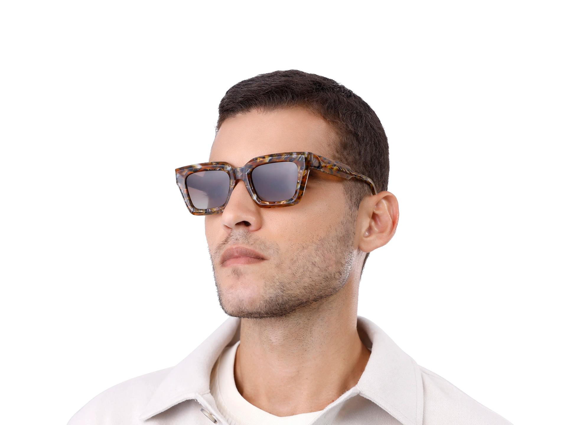 Golden Wren Abstract Frame With Brown Tint Sunglasses-1