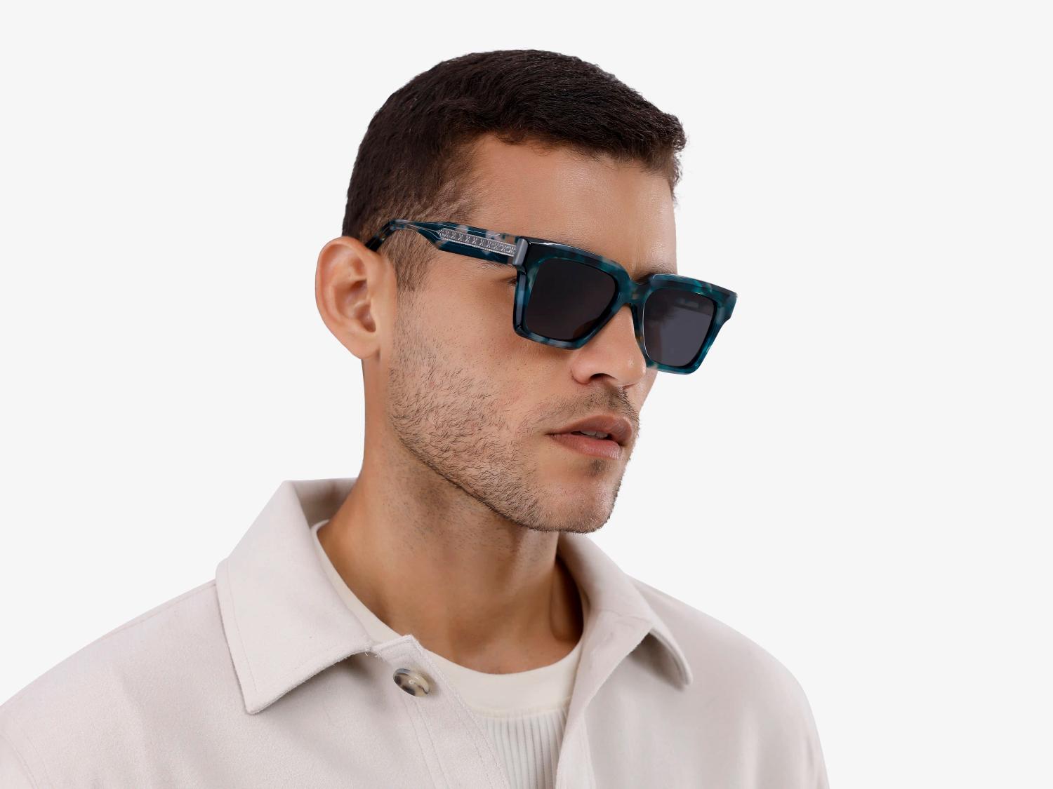 Green Tortoise Sunglasses With Grey Tint-1
