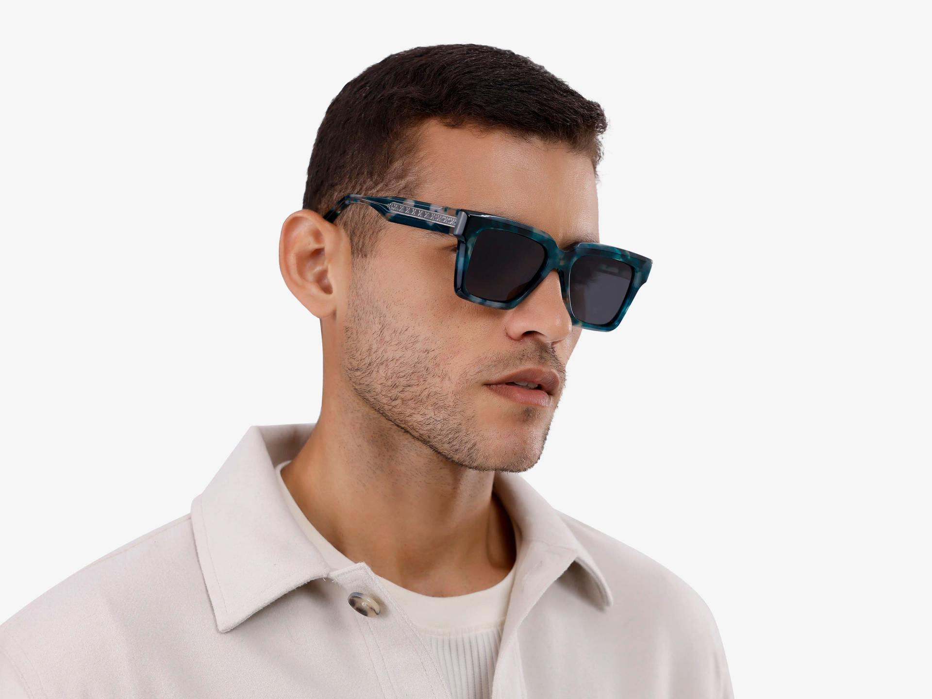 Green Tortoise Sunglasses With Grey Tint-1