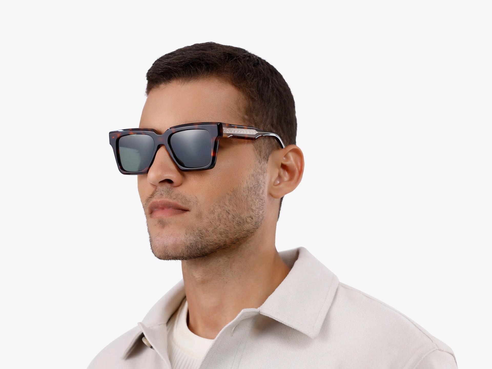 Tortoise Shell Sunglasses With Green Lenses-1