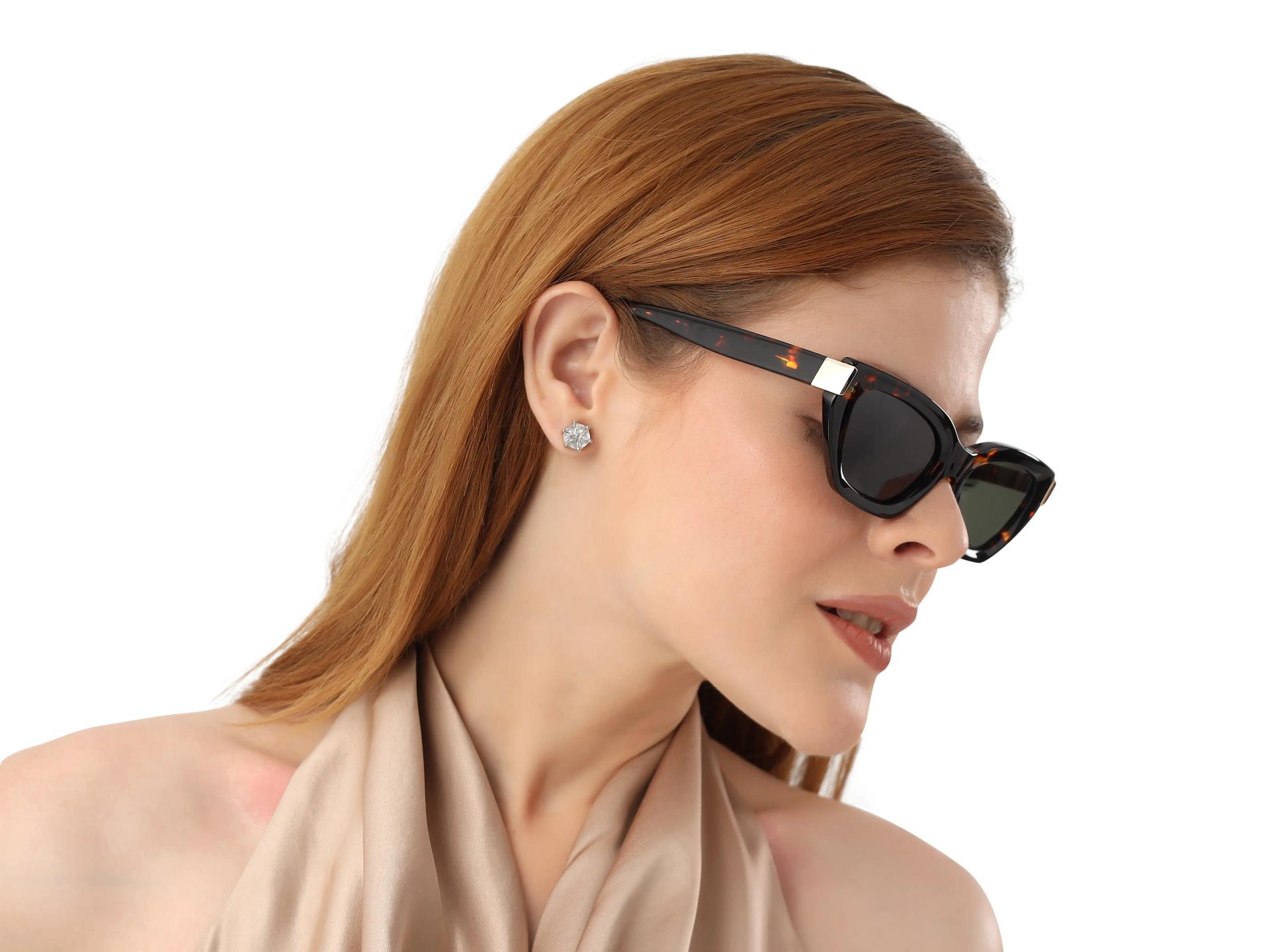 Havana Tortoise Cat-Eye Frame With Grey Tint Sunglasses-1
