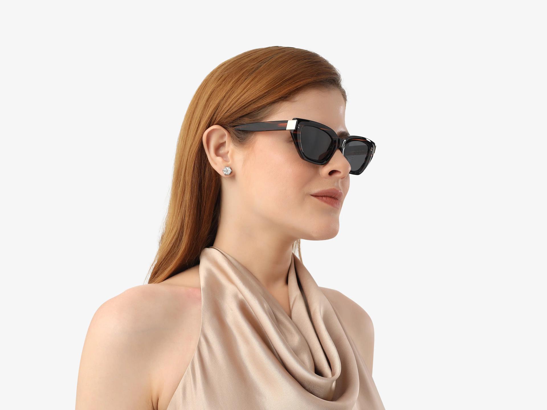 Dark Brown Marble Frame With Grey Tint Sunglasses-1