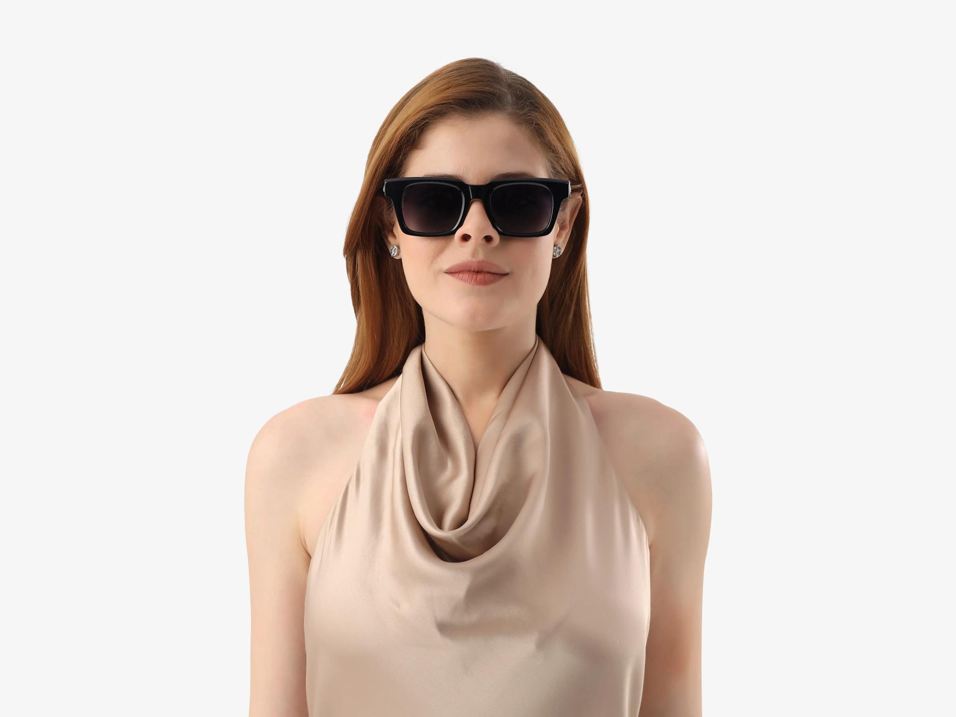 Black Frame With Dark Grey Gradient Tint Sunglasses-1