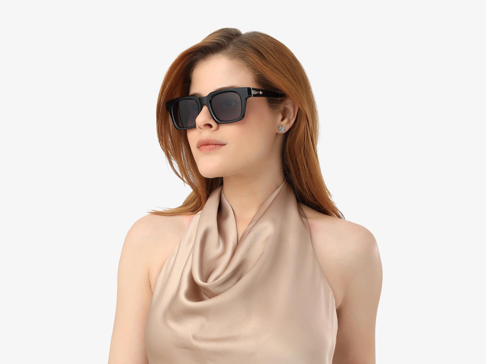 Black Frame With Dark Grey Gradient Tint Sunglasses-1