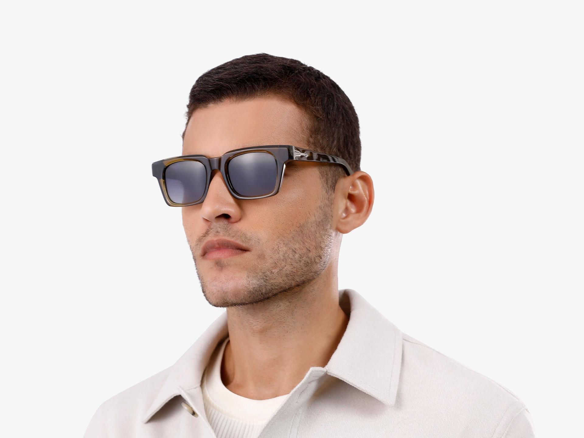 Crystal Jalapeno Square Frame With Grey Tint Sunglasses-1