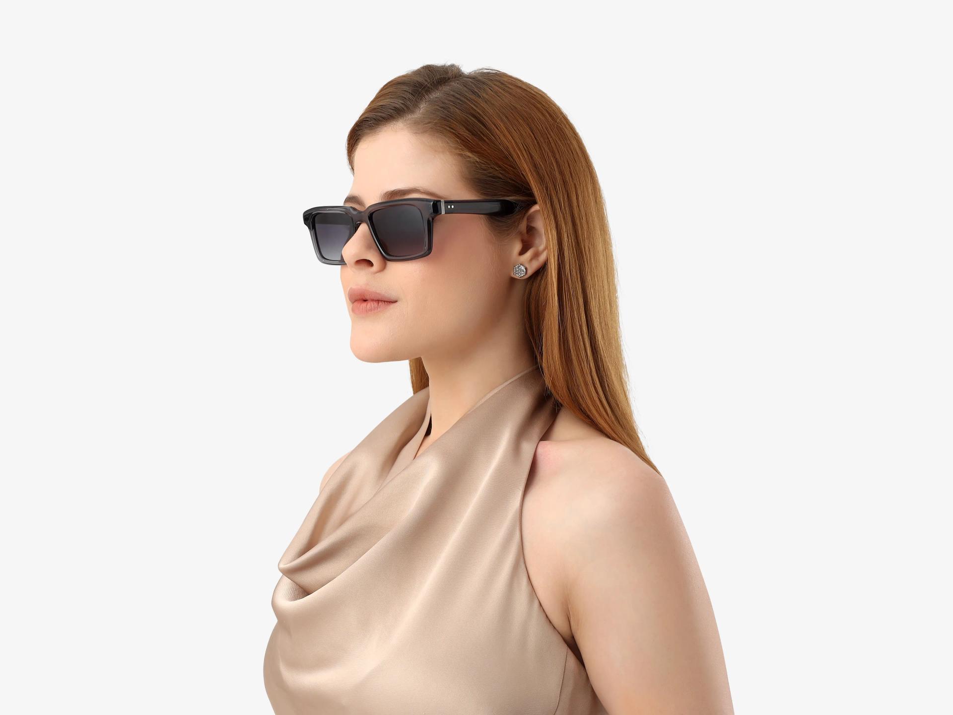 Crystal Grey Frame With Grey Gradient Tint Sunglasses-1