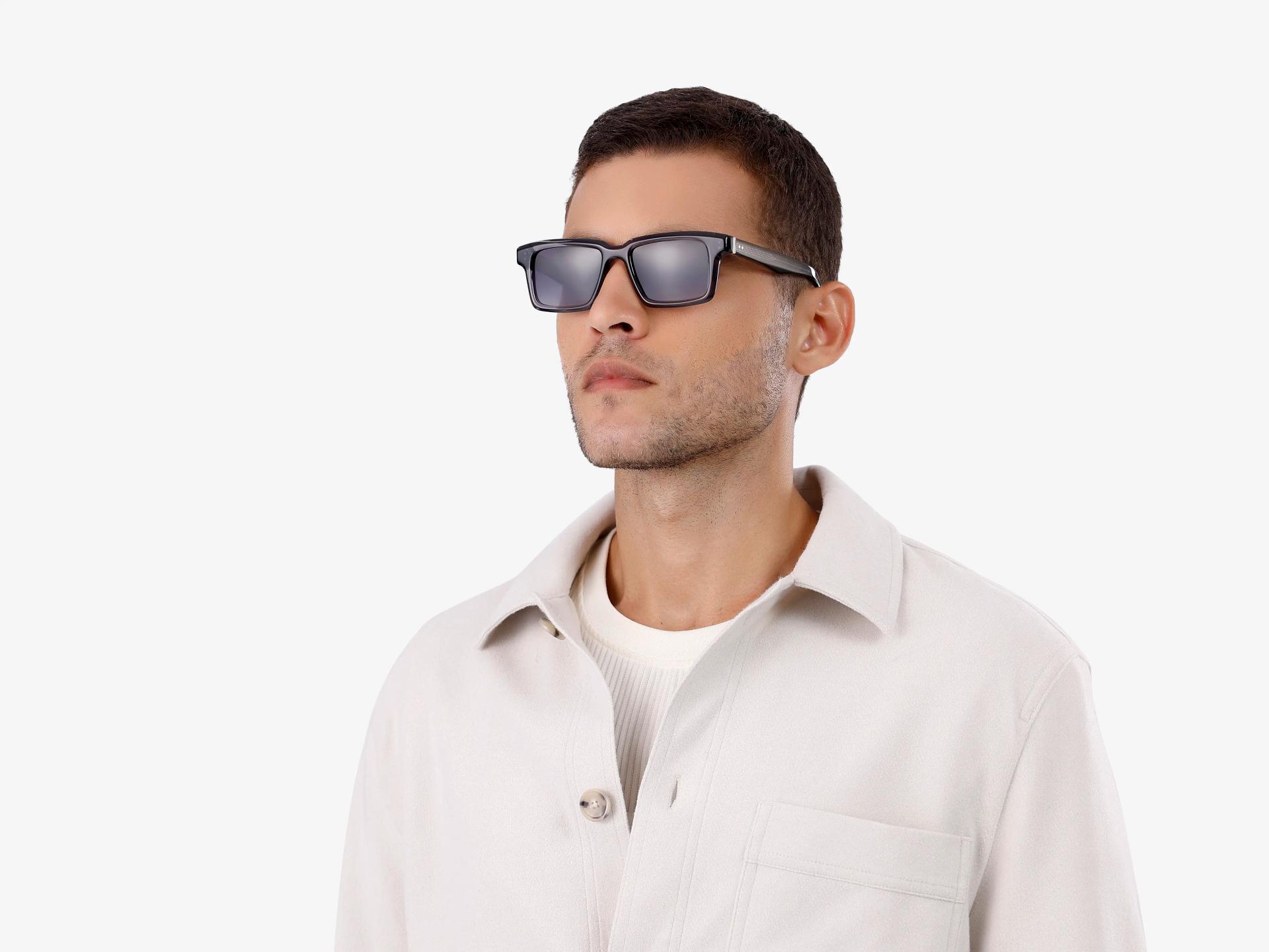 Crystal Grey Frame With Grey Gradient Tint Sunglasses-1