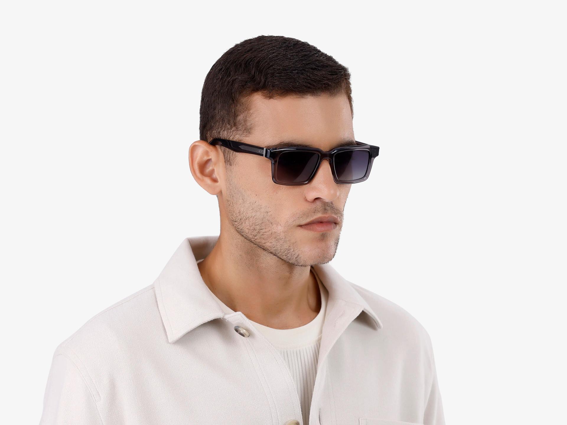 Crystal Grey Frame With Grey Gradient Tint Sunglasses-1