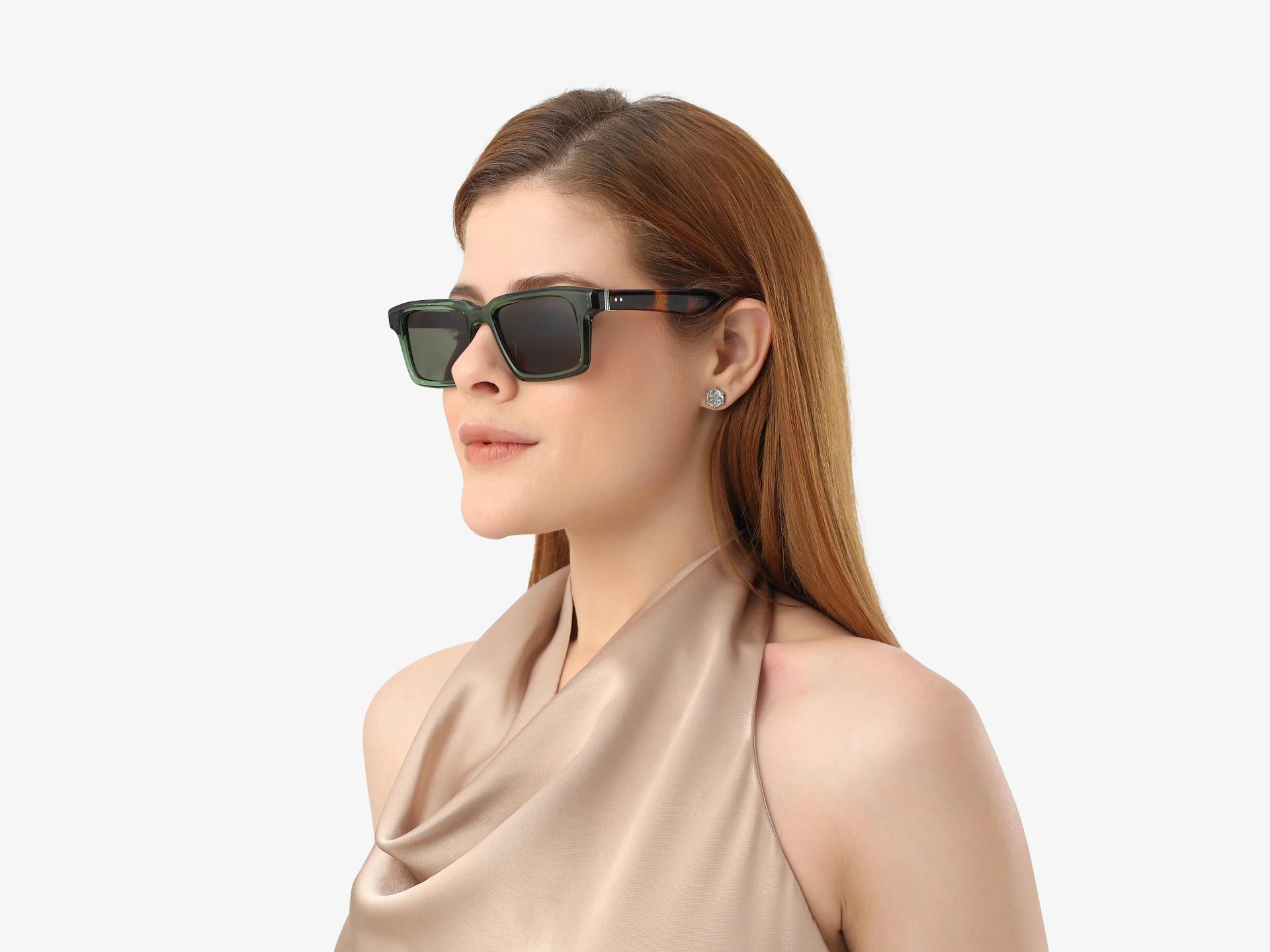Crystal Gin Green Frame With Brown Tint Sunglasses-1