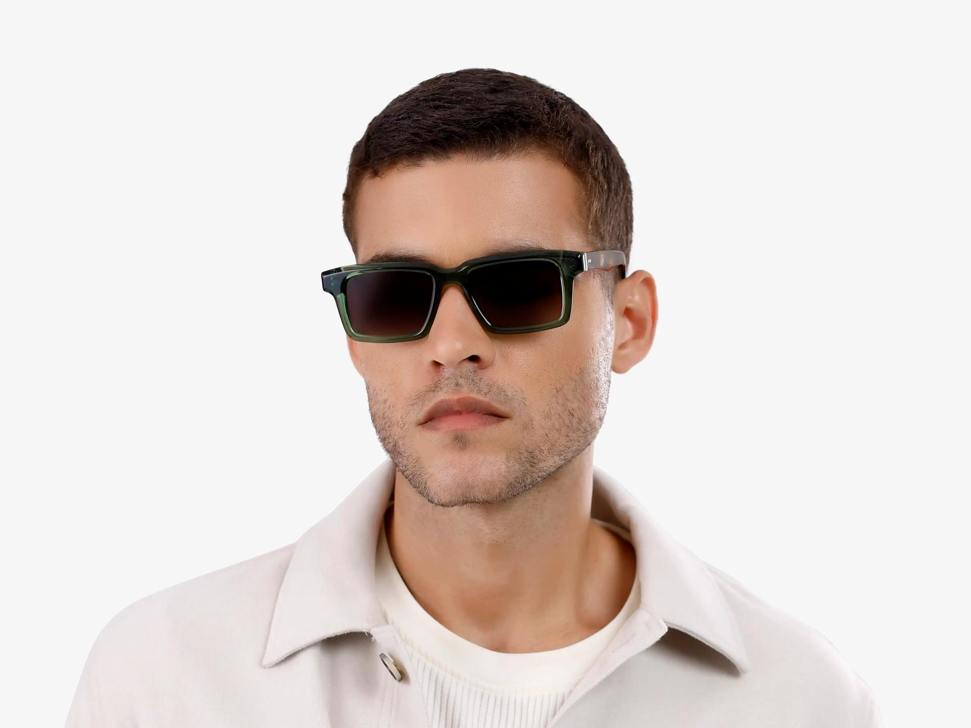 Crystal Gin Green Frame With Brown Tint Sunglasses-1
