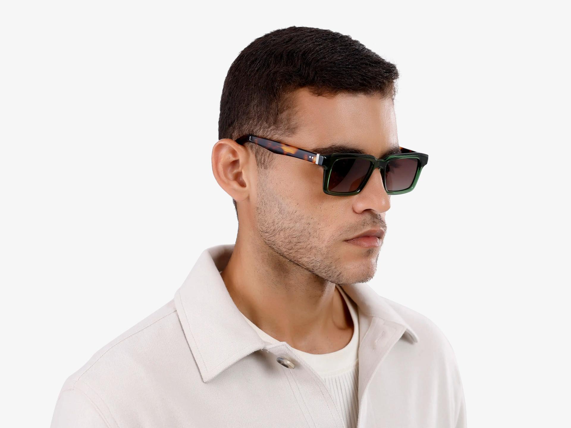 Crystal Gin Green Frame With Brown Tint Sunglasses-1