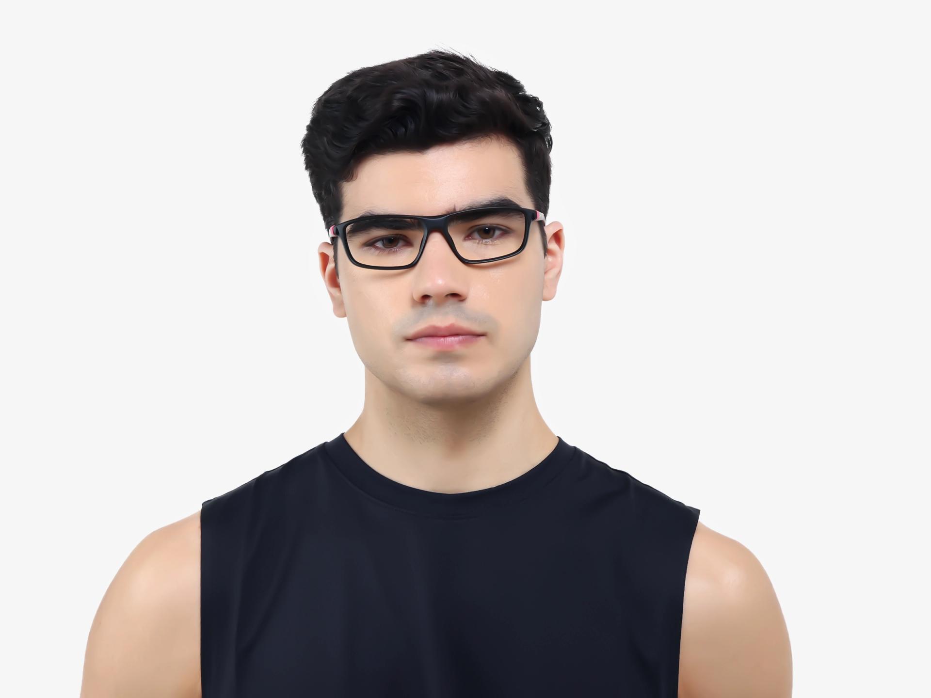 Black Rectangular Full-Rim TR90 Glasses-1
