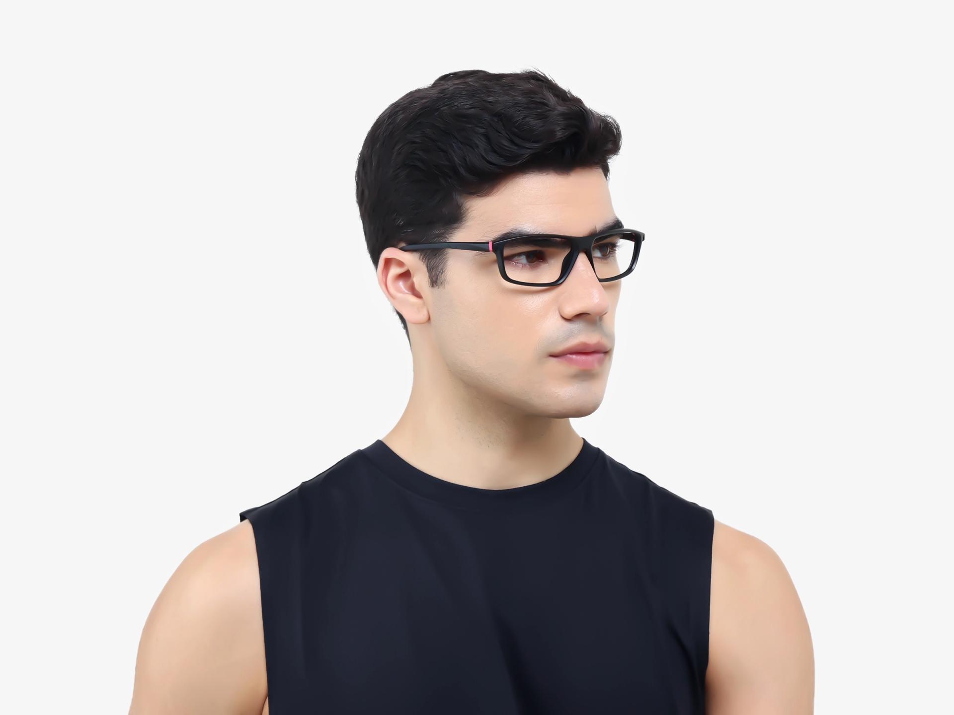 Black Rectangular Full-Rim TR90 Glasses-1