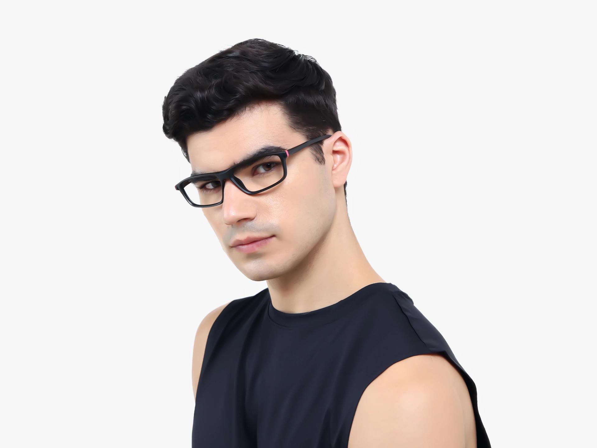 Black Rectangular Full-Rim TR90 Glasses-1