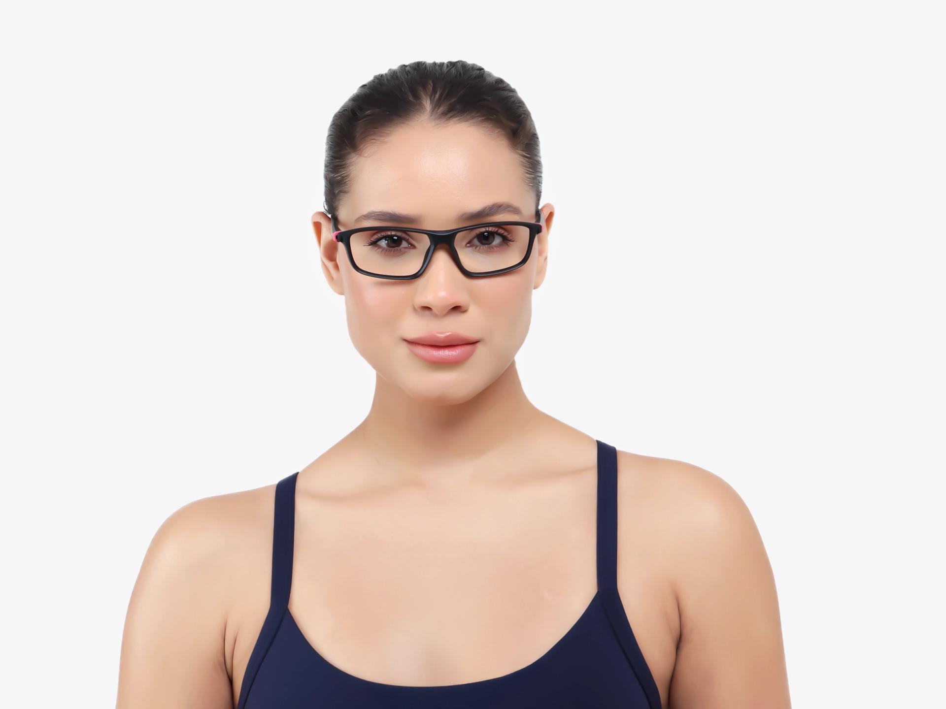 Black Rectangular Full-Rim TR90 Glasses-1