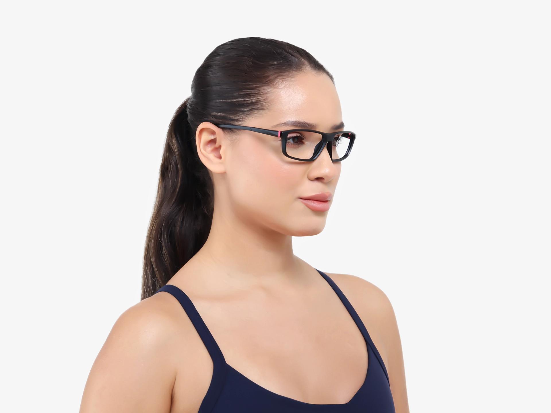 Black Rectangular Full-Rim TR90 Glasses-1