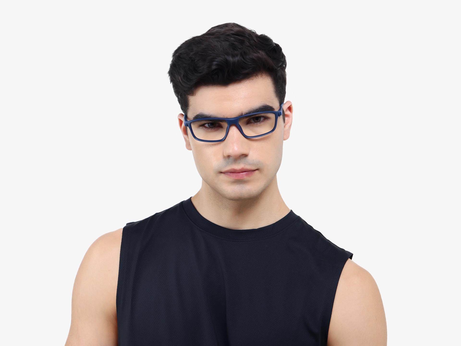 Sports TR90 Navy Blue Rectangular Glasses-1