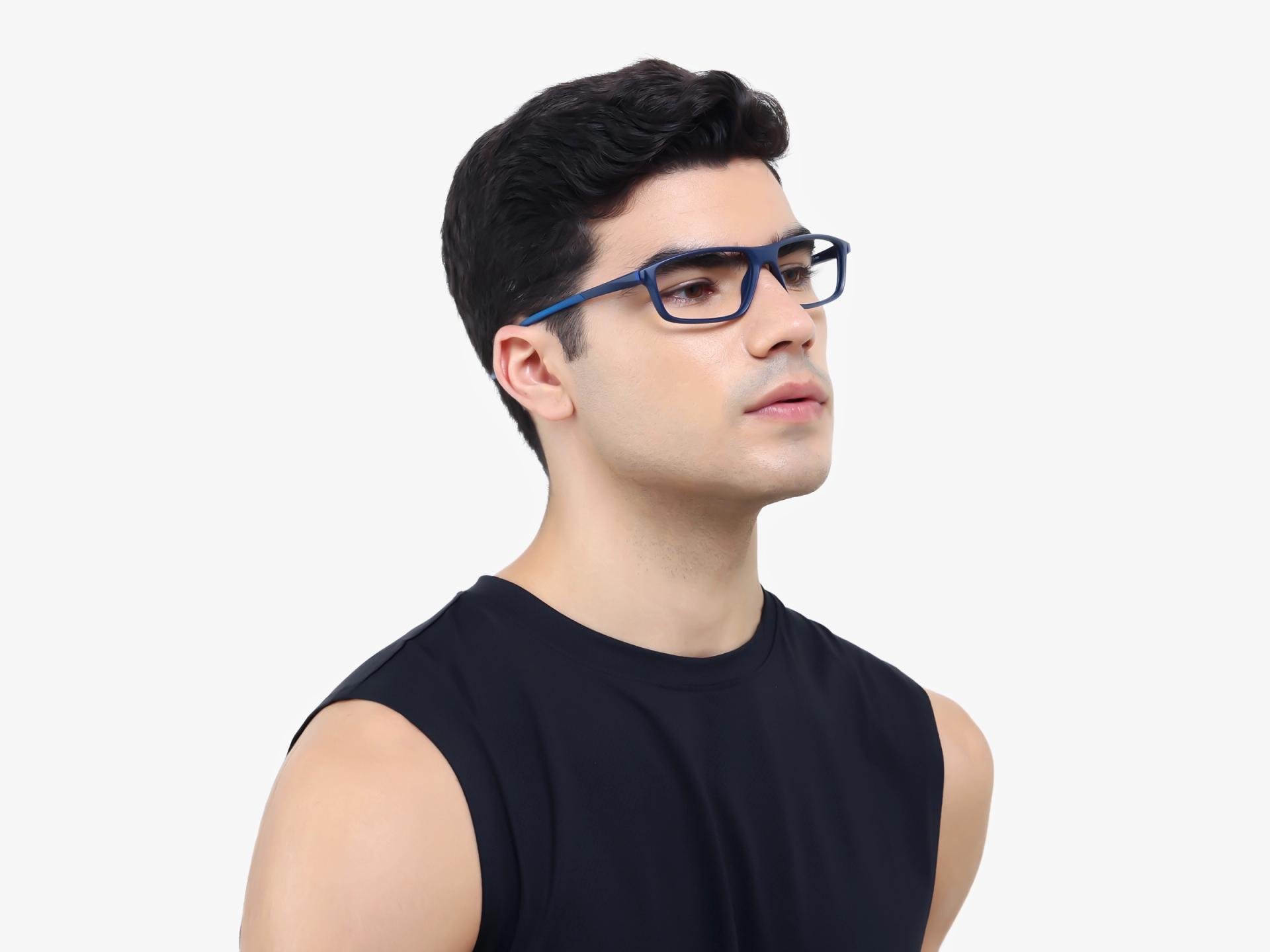 Sports TR90 Navy Blue Rectangular Glasses-1