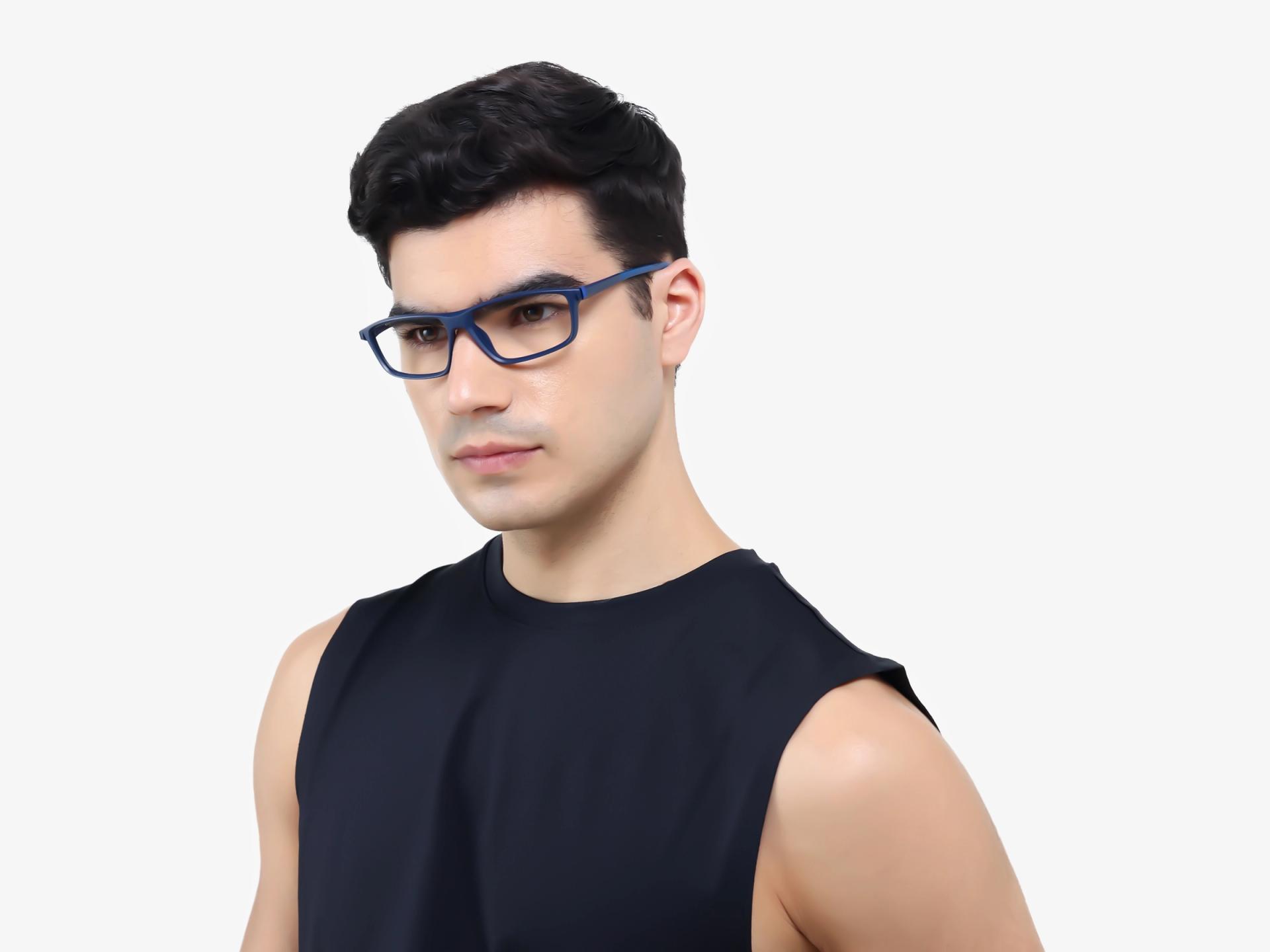 Sports TR90 Navy Blue Rectangular Glasses-1