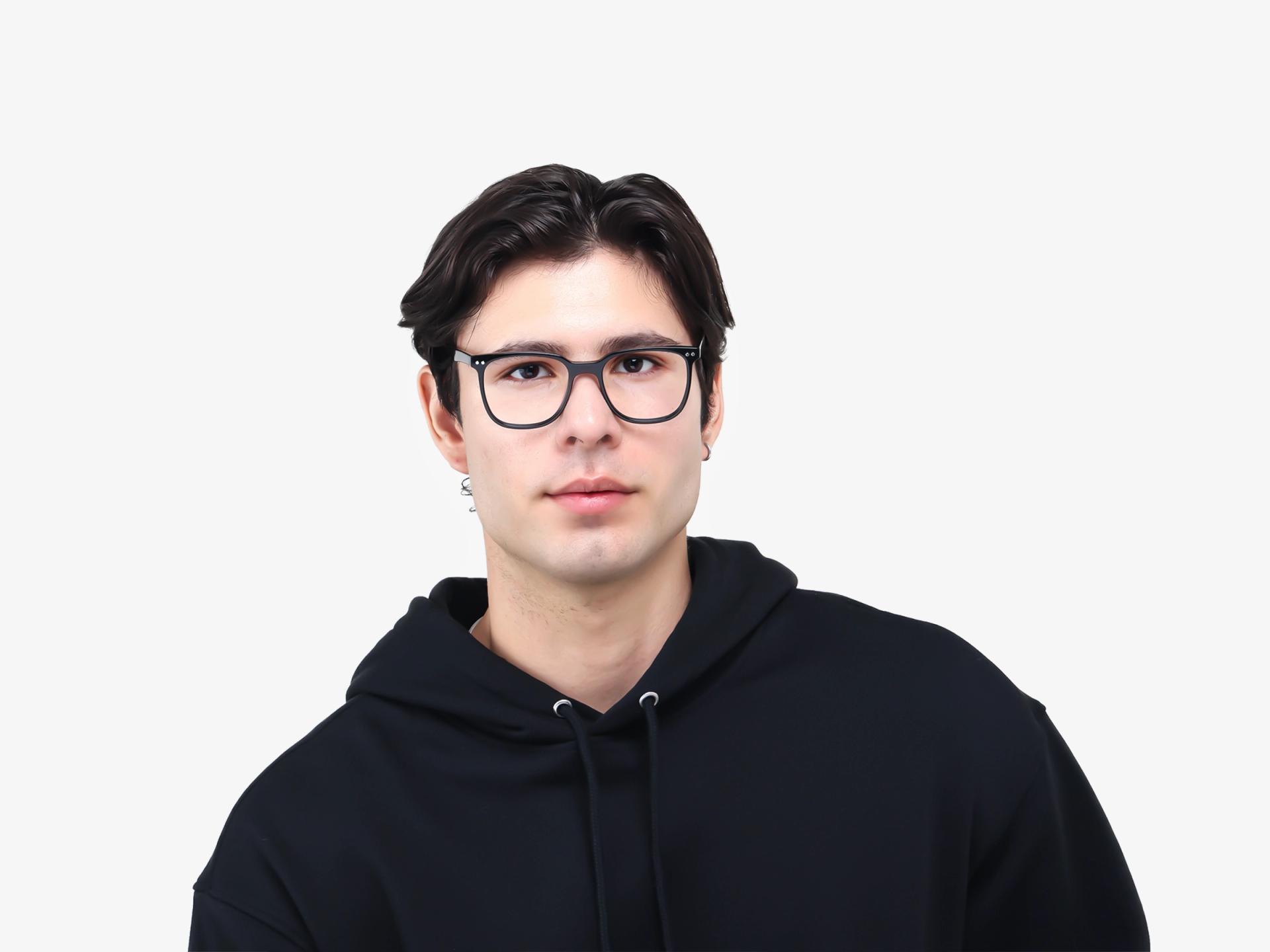 Black Magnetic Clip-On Prescription Glasses – Green & Yellow
