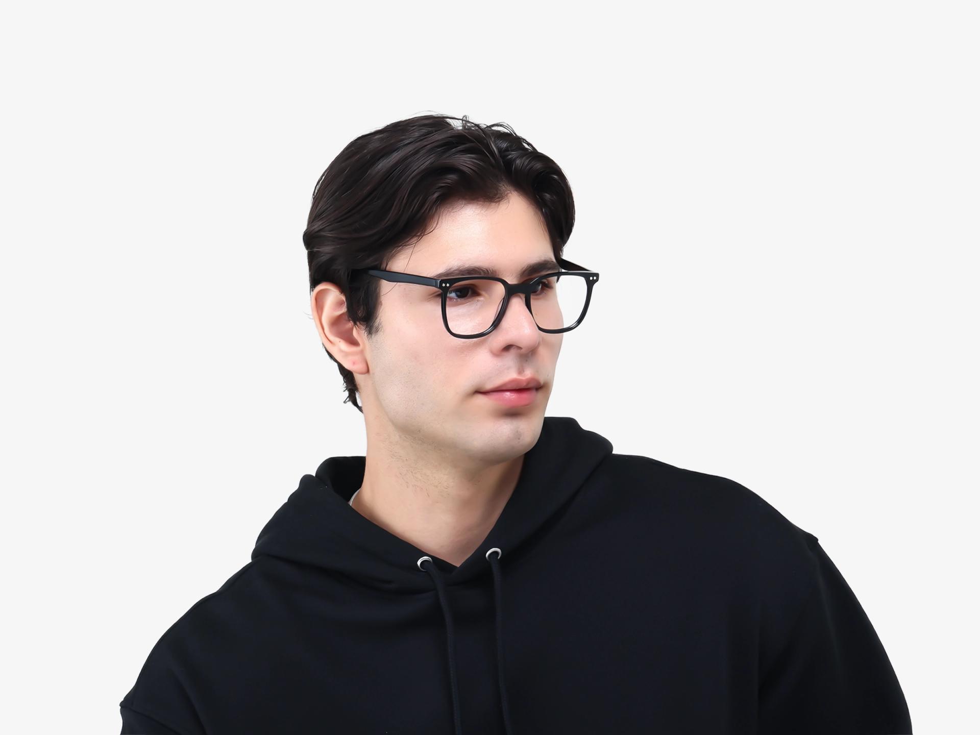 Black Magnetic Clip-On Prescription Glasses – Green & Yellow