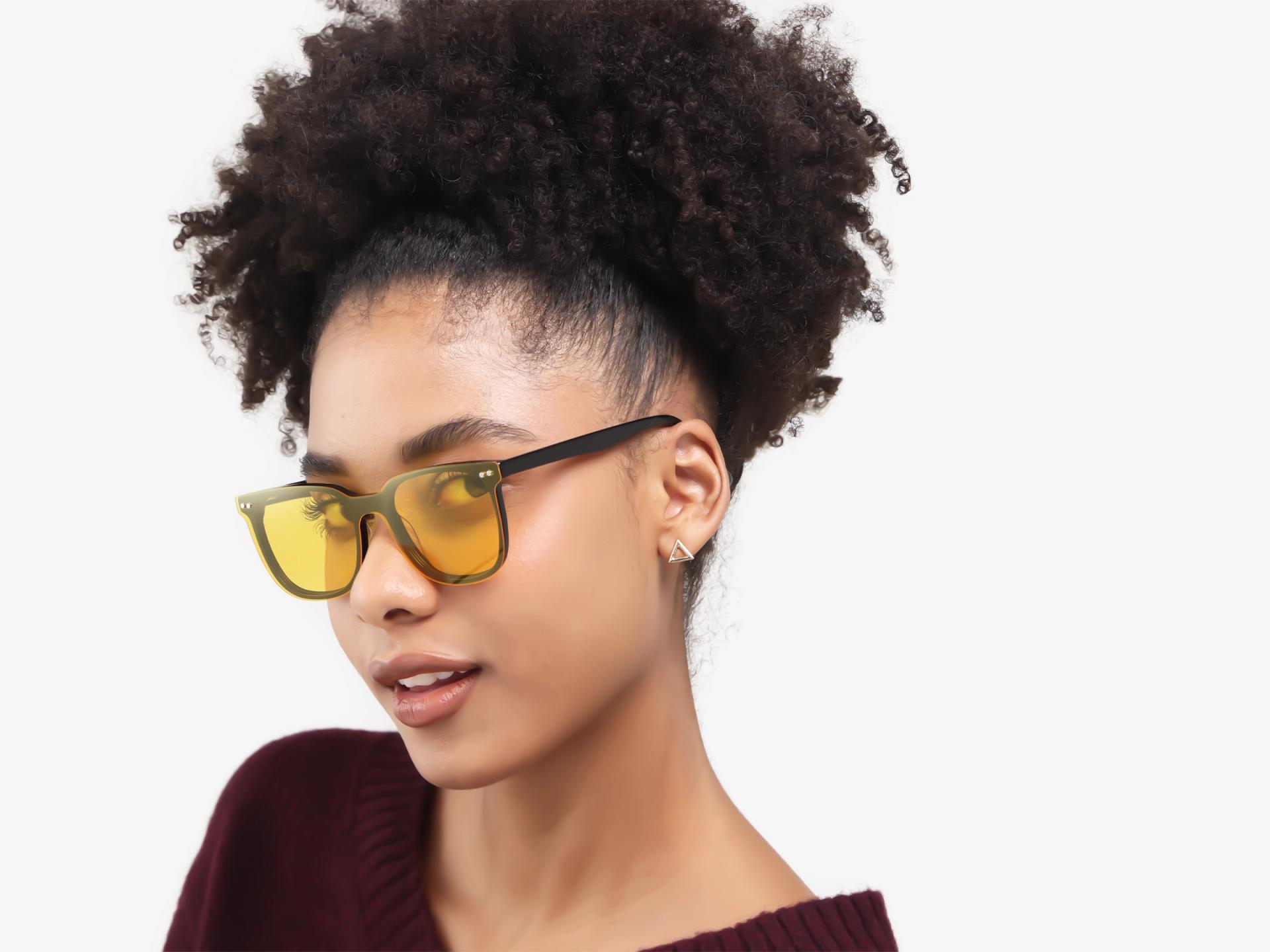 Black Magnetic Clip-On Prescription Glasses – Green & Yellow
