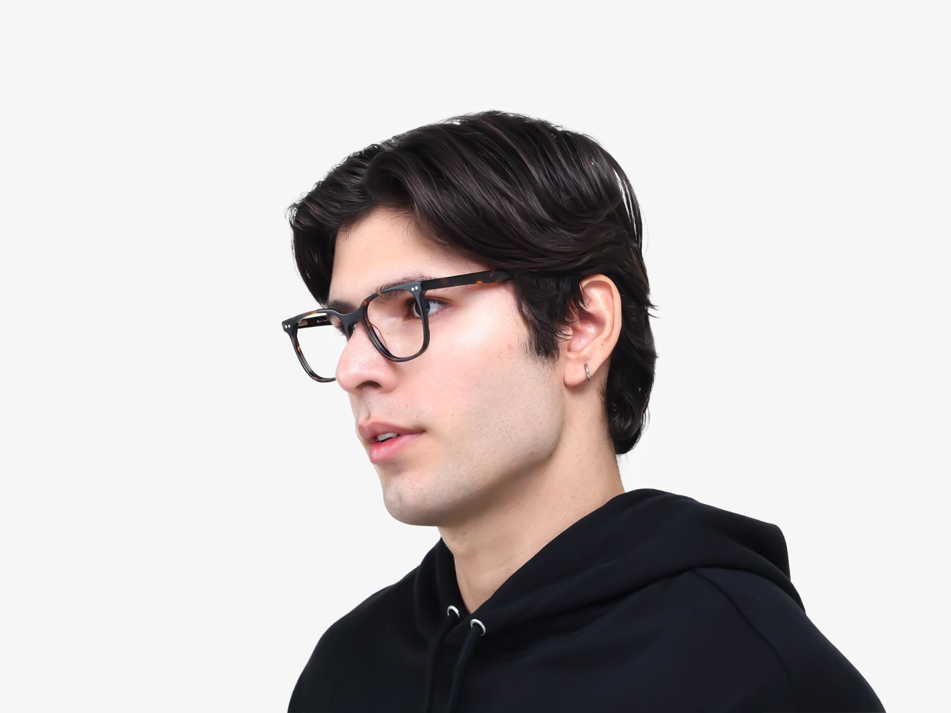 Tortoise Clip-On Glasses with Green & Yellow Lenses