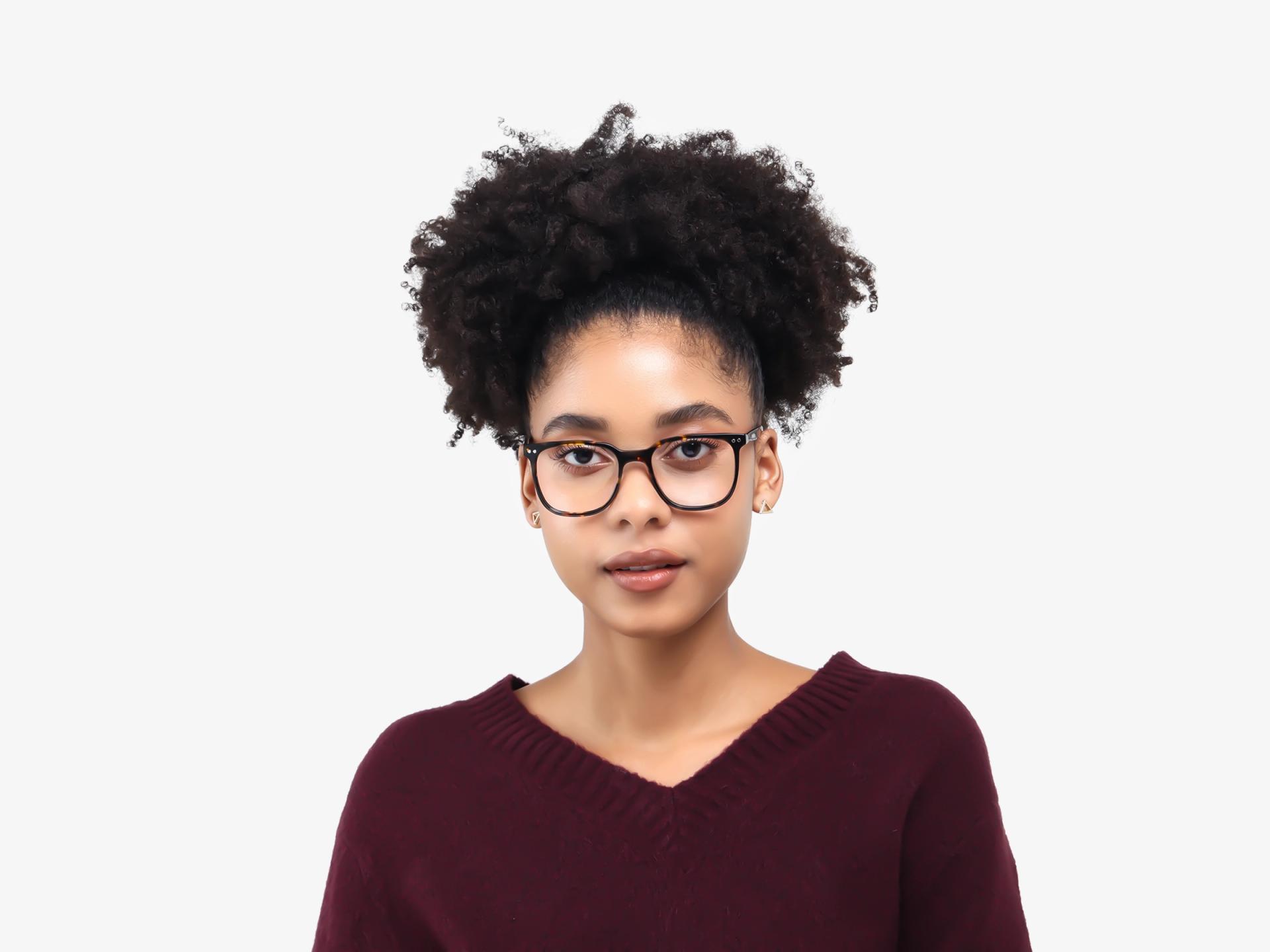 Tortoise Clip-On Glasses with Green & Yellow Lenses