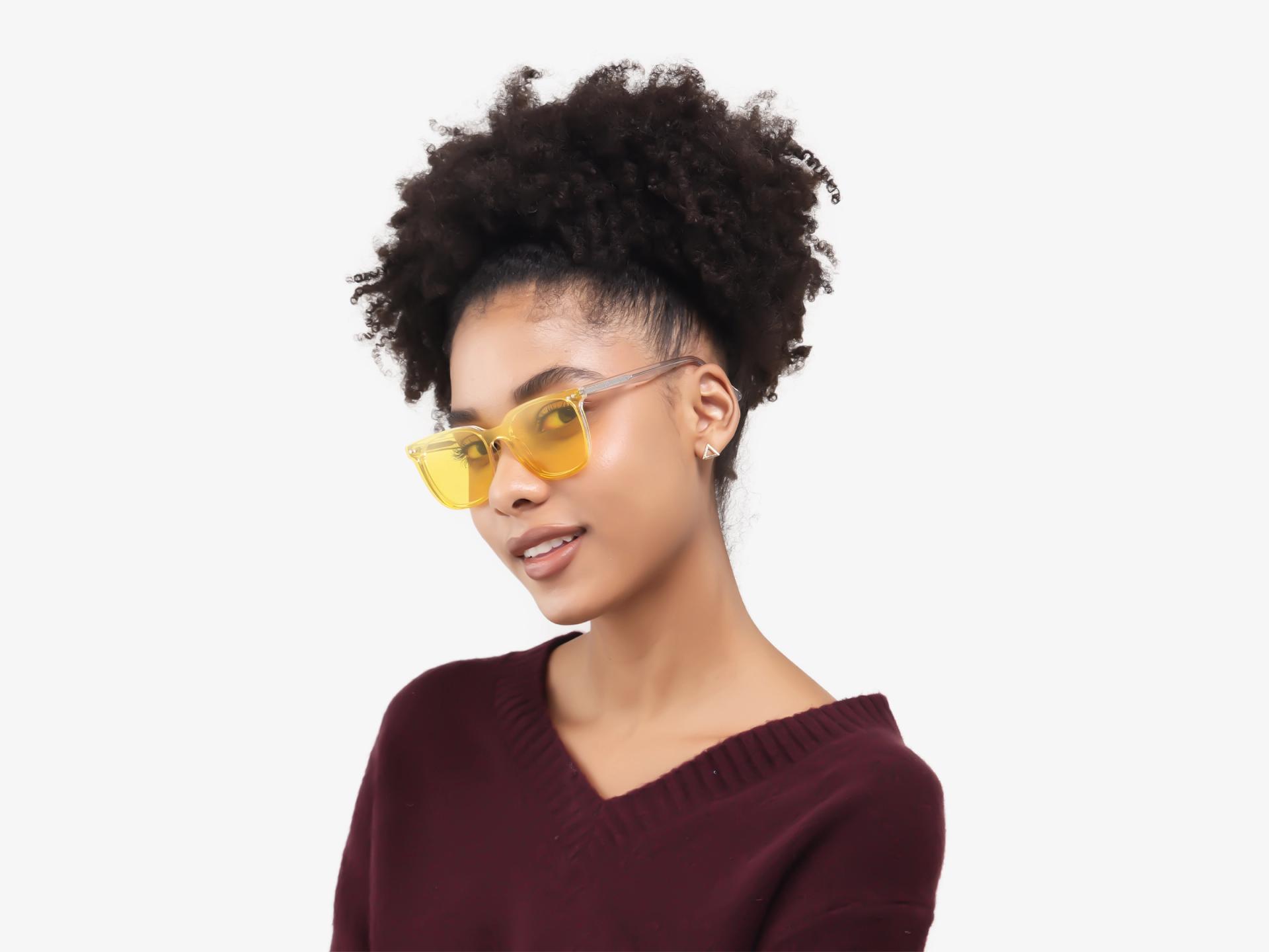 Crystal Clear Magnetic Clip-On Glasses – Yellow & Grey