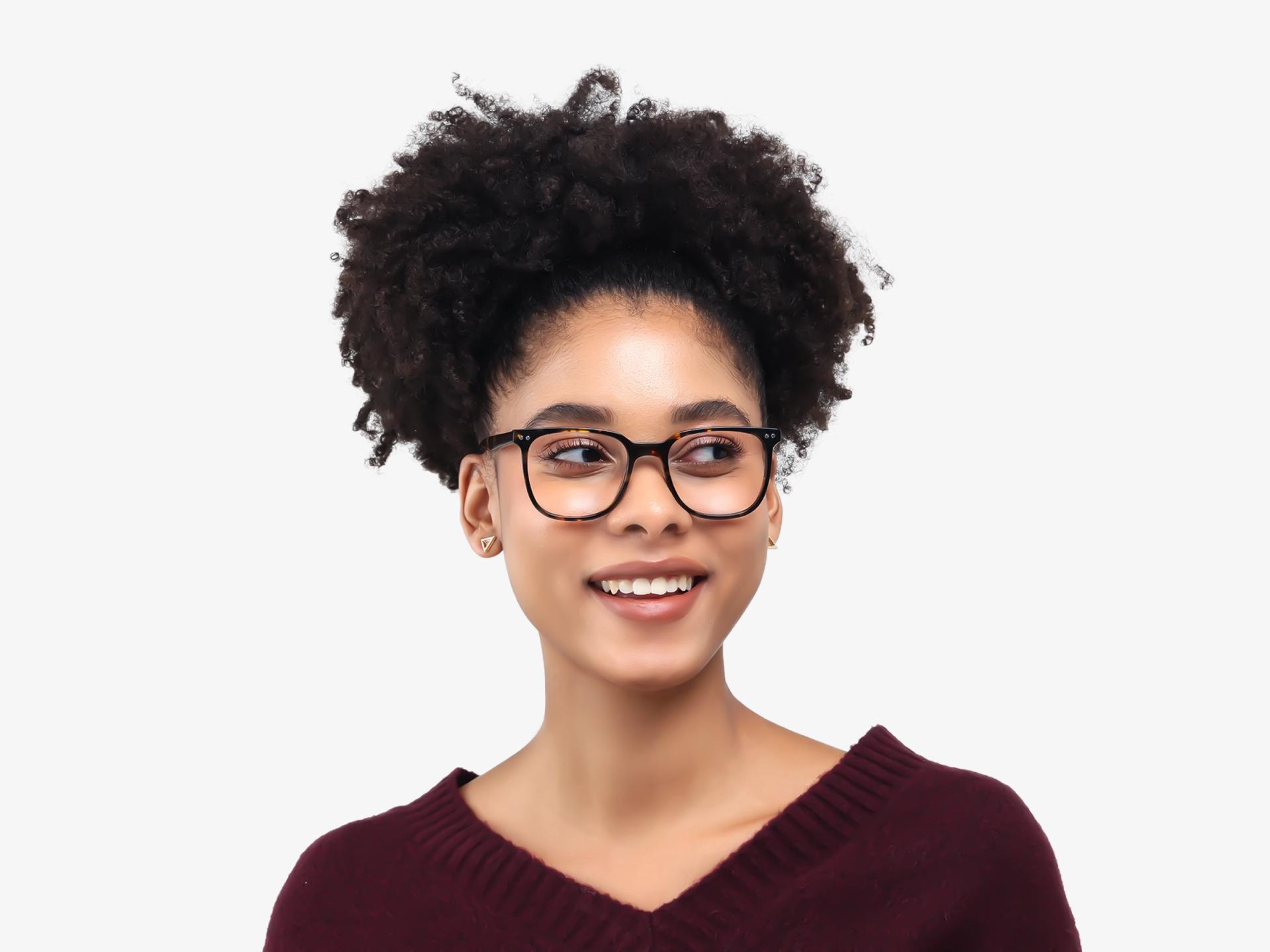 Tortoise Clip-On Glasses with Green & Yellow Lenses