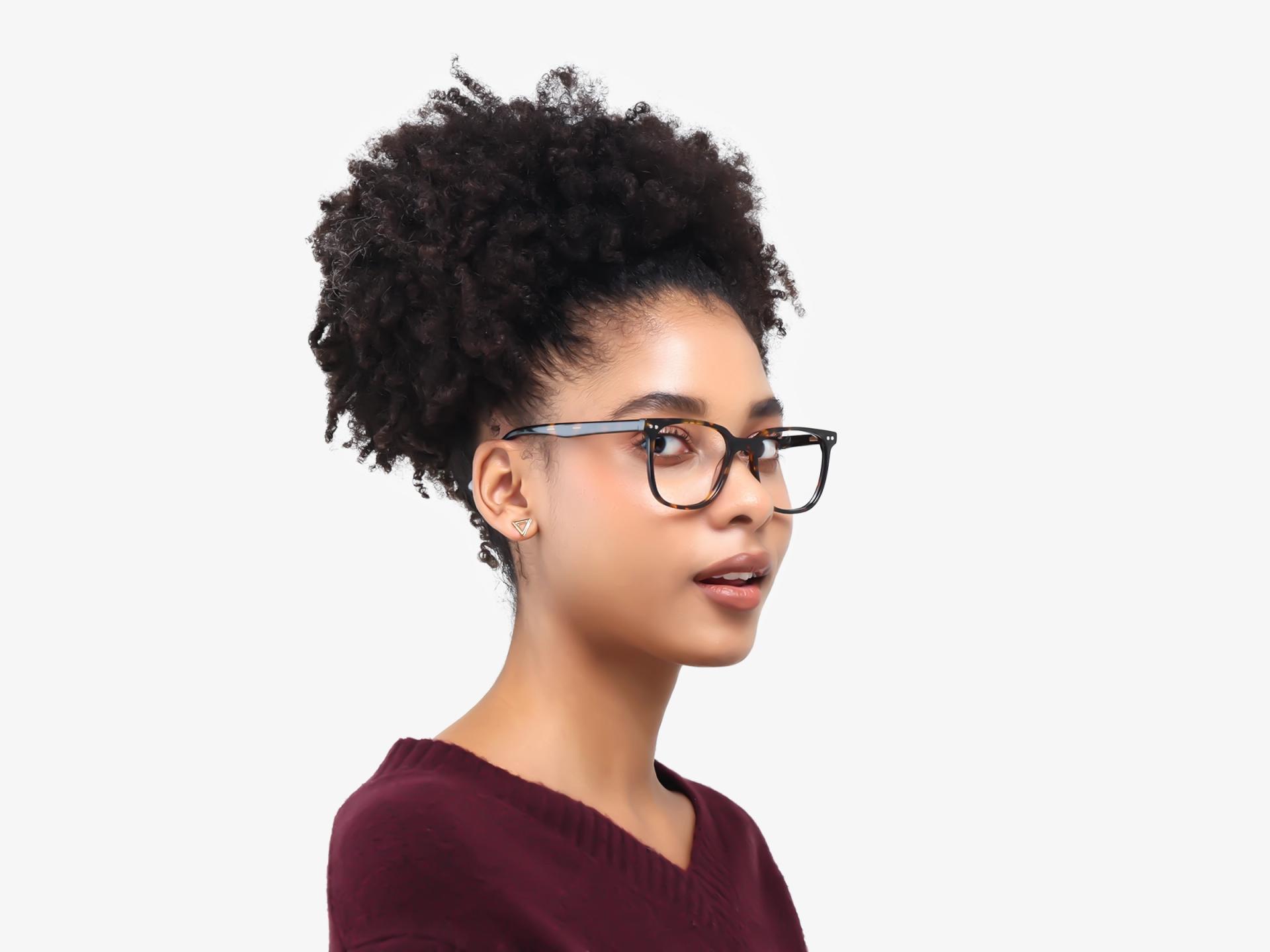 Tortoise Clip-On Glasses with Green & Yellow Lenses