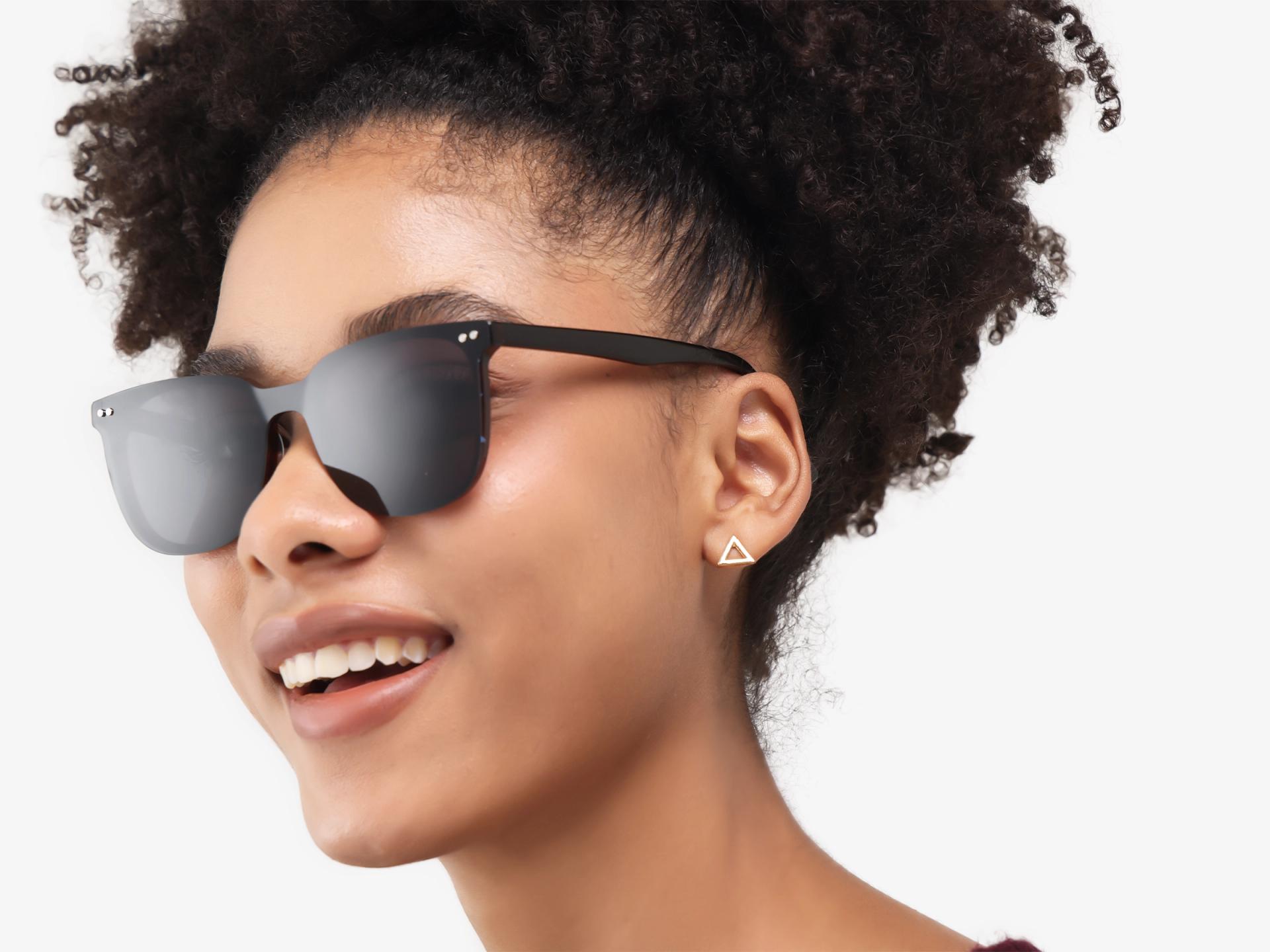Dark Chestnut Clip-On Glasses with Yellow & Grey Lenses