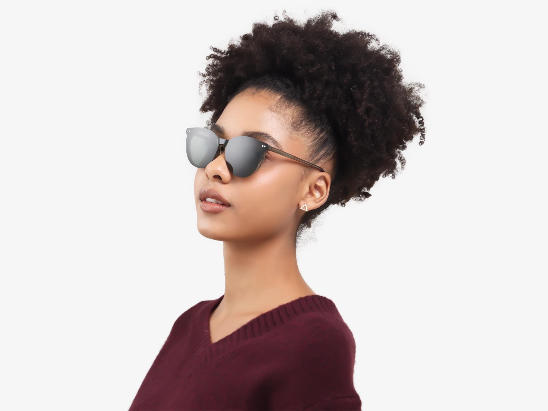 Crystal Brown Clip-On Glasses with Green & Yellow Lenses