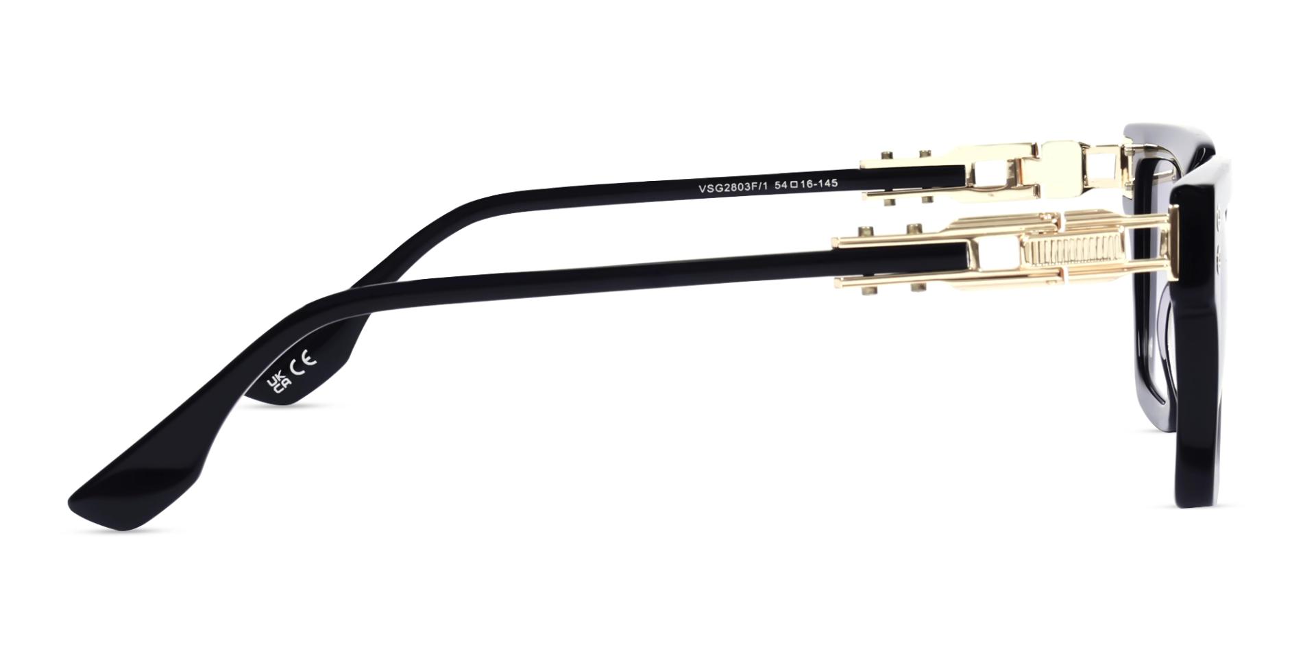 Black Frame With Light Grey Gradient Tint Sunglasses-4