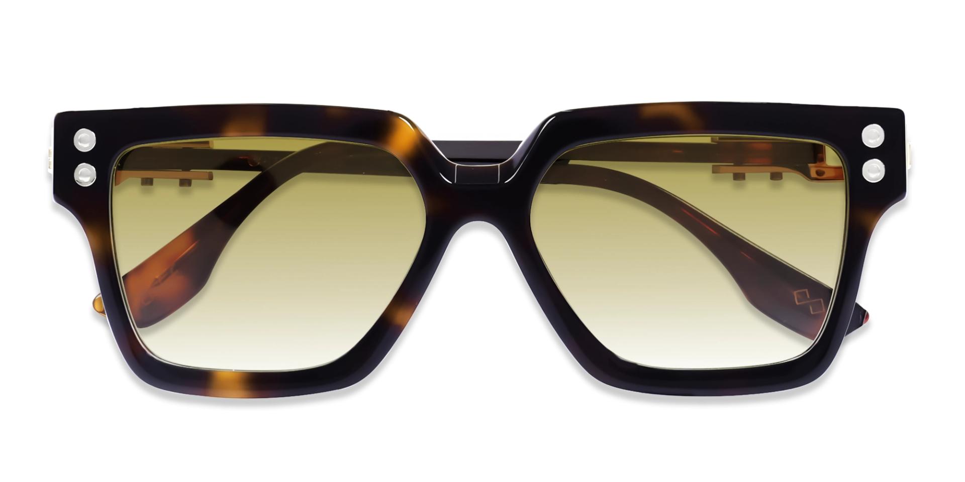 Dark Tortoise Frame With Brown Gradient Tint Sunglasses-6