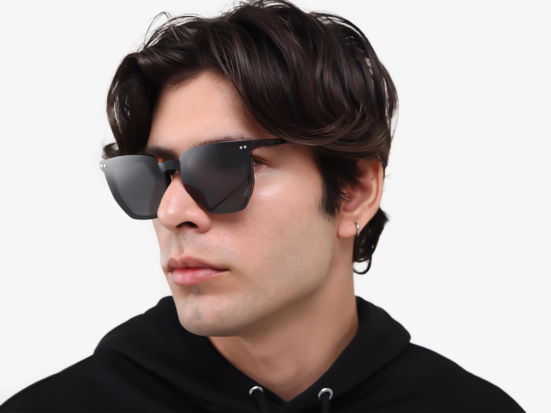 Tortoise Clip-On Glasses with Green & Yellow Lenses